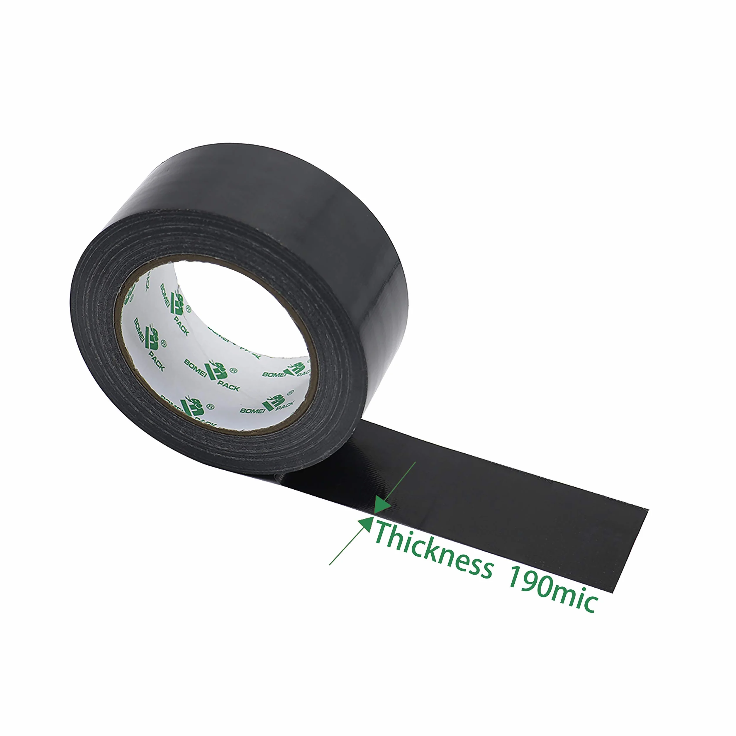 BOMEI PACK Ruban Adhésif Toilé Noir, Heavy Duty Duct Tape 3 Rouleaux 50 mm x 50 m