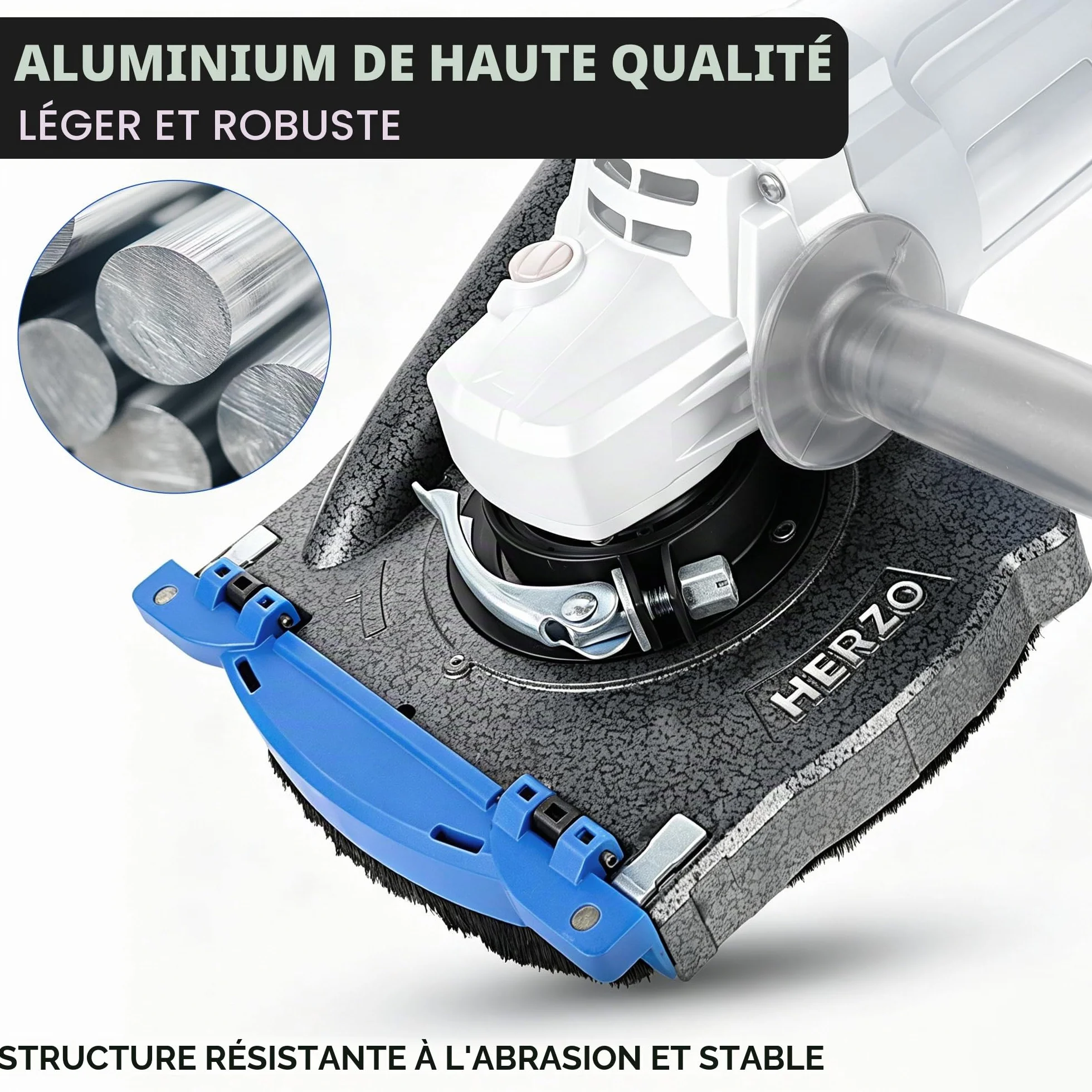 HERZO Capot d'aspiration pour meuleuse d'angle 125 mm aluminium