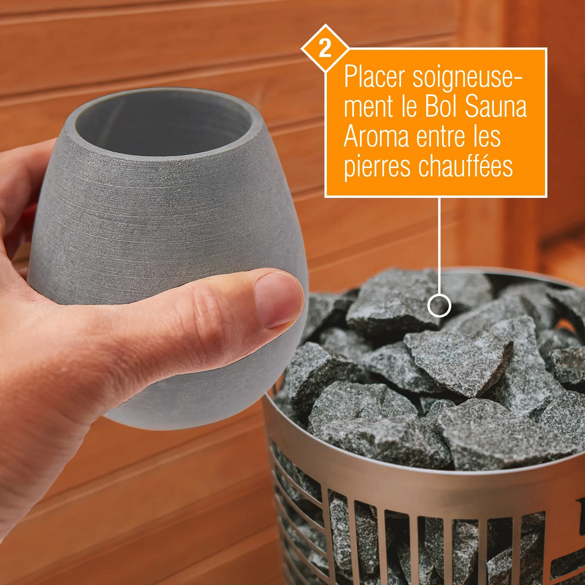 Œuf de sauna en stéatite naturelle - Bol aromatique pour infusions et cristaux de menthol