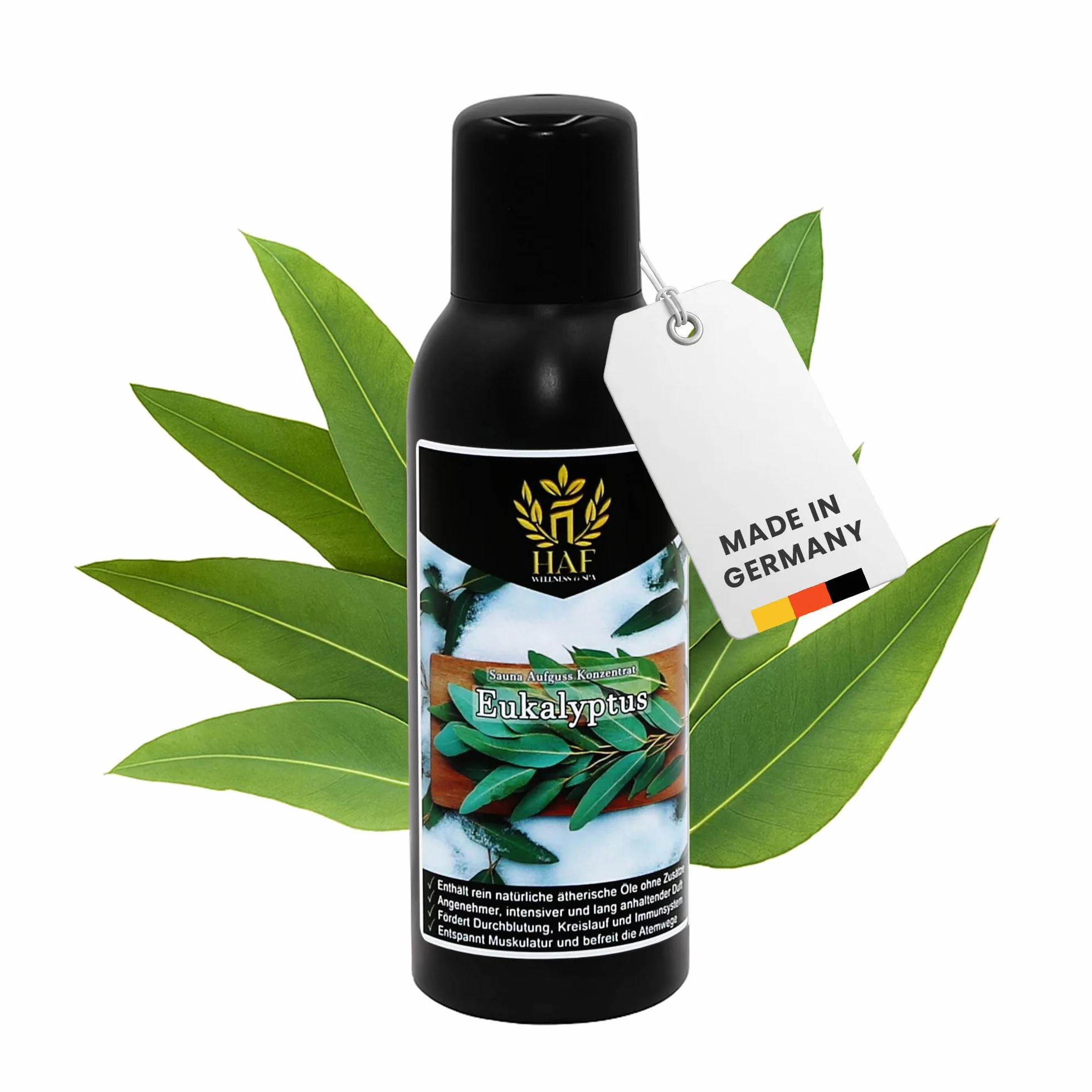 HAF Concentré d'infusion pour sauna Eucalyptus 250 ml | Huile de sauna aux huiles essentielles naturelles