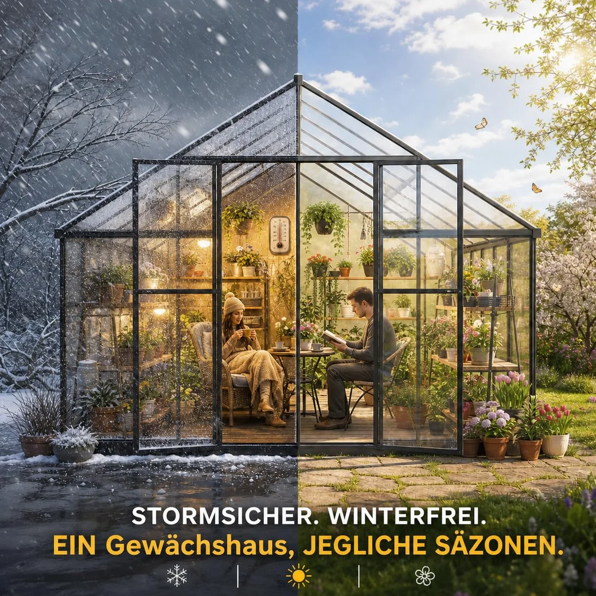 Serre de jardin en polycarbonate de 6 x 10 pieds praticable, maison de plantes de jardin extérieur avec ventilation, porte verrouillable, cadre en aluminium