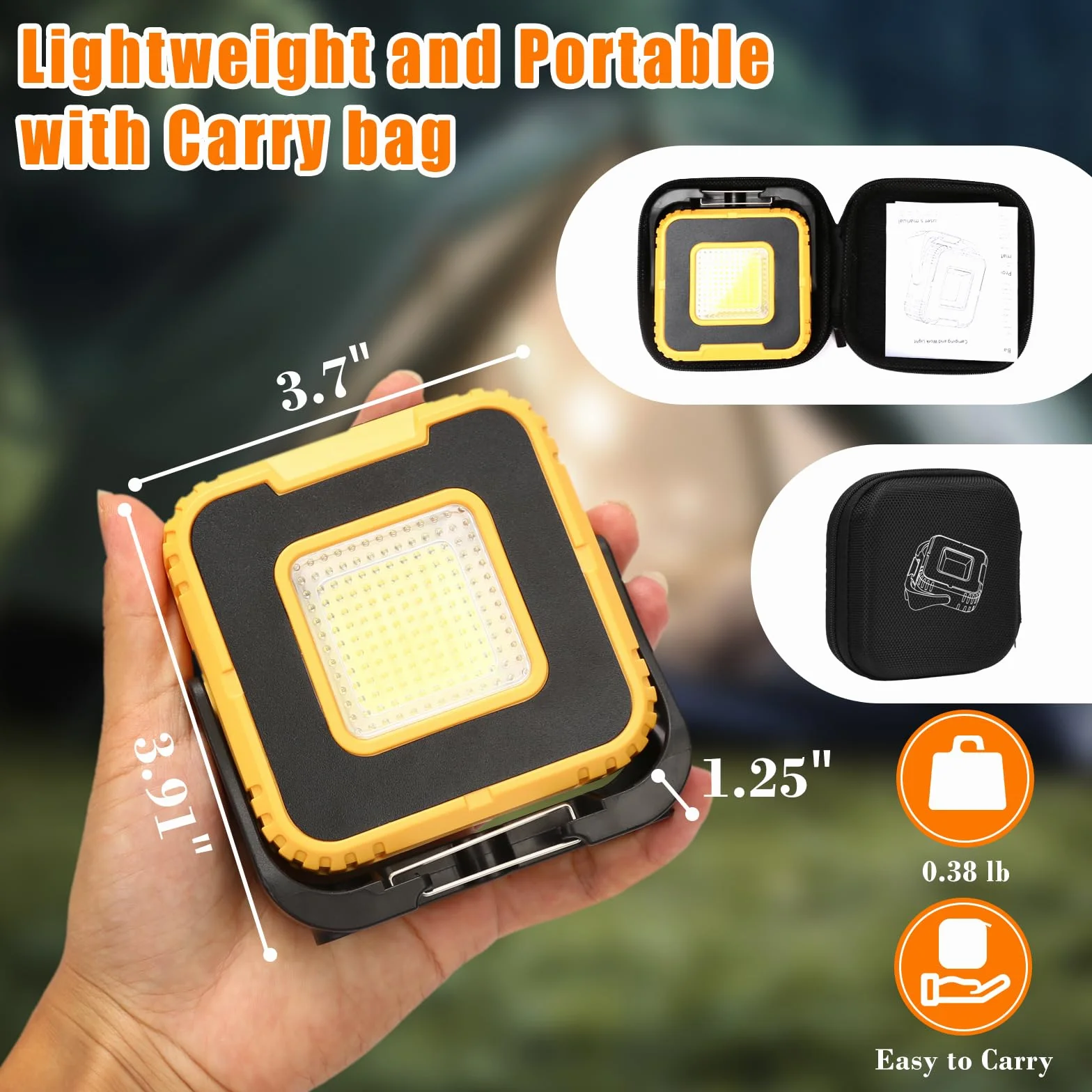 Lampes de barbecue LED 1000 lumens rechargeables magnétiques étanches IPX4 réglables 360° Lot de 2