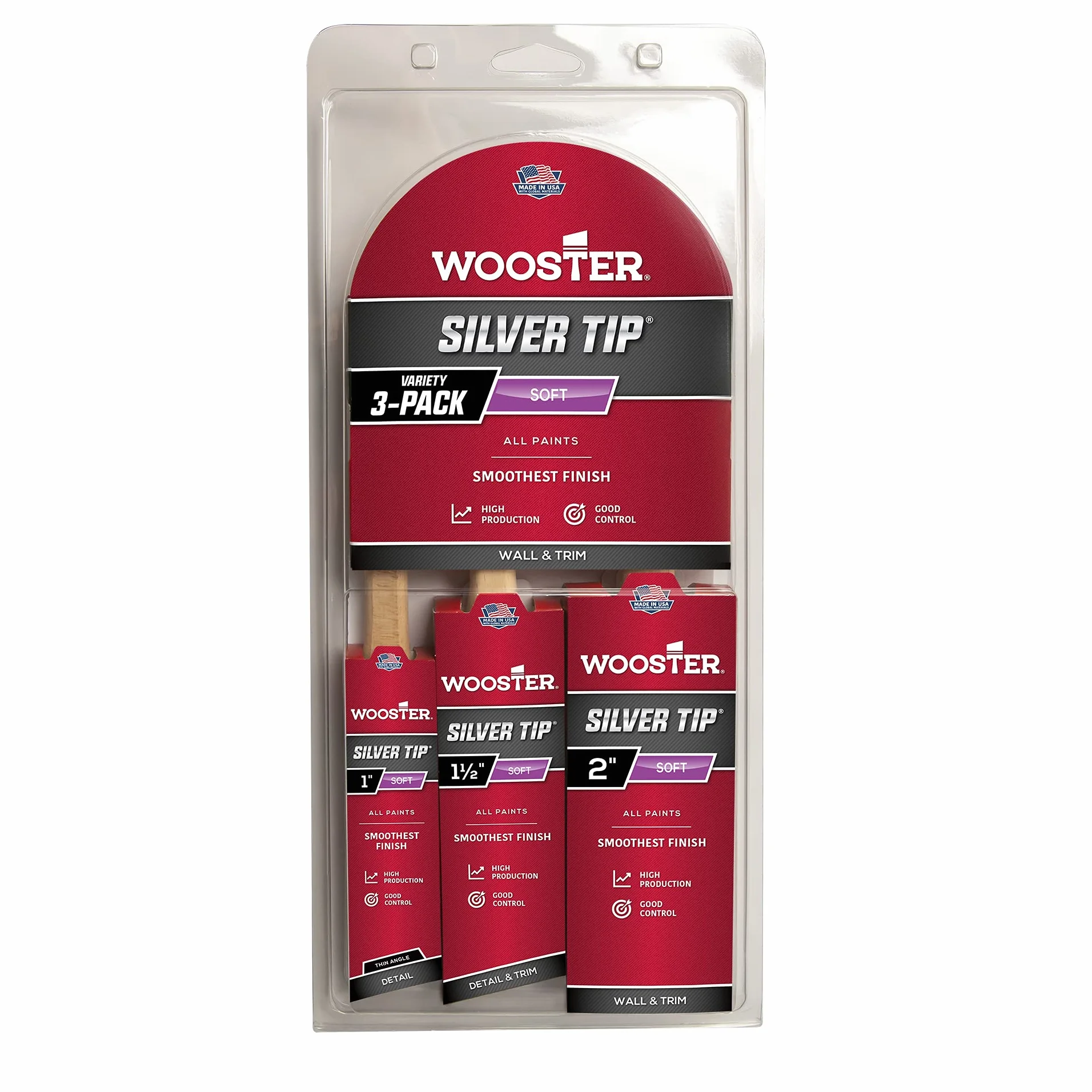 Wooster Brush Lot de 3 Pointes argentées 5229