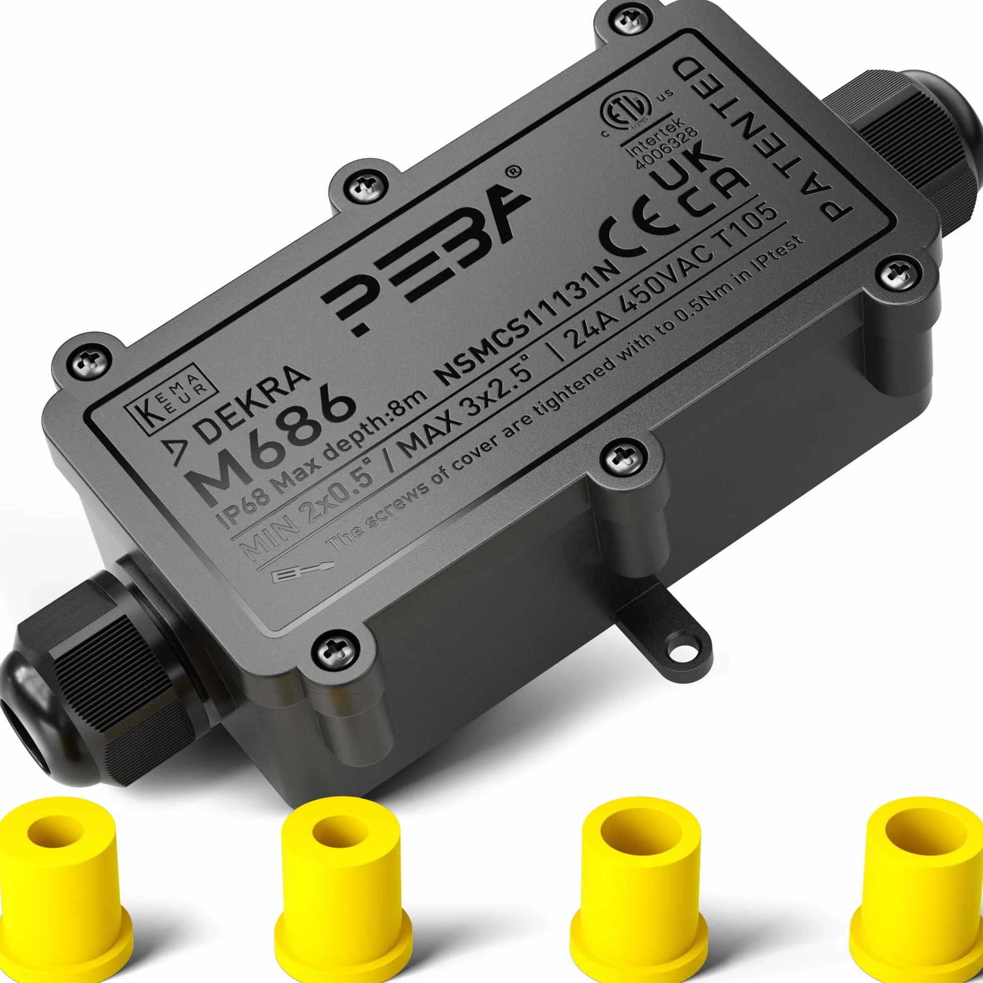 Boîte de dérivation étanche IP68 2 voies pour câble Ø 4-11mm