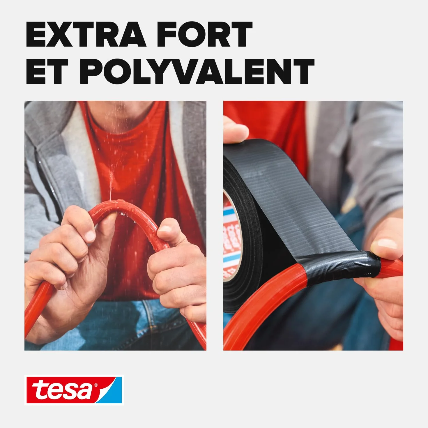 Tesa Extra Power Universal Ruban Adhésif Toile 50 m x 50 mm Noir