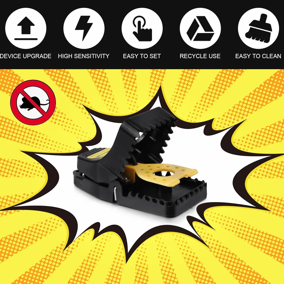 flintronic Piège à Rats Professionnel, 6PCS Clips de Piege a Souris Efficace Réutilisables, Piège Souris avec Boîte à Appâts, Tapette Convient pour Cuisines Jardins Exterieur