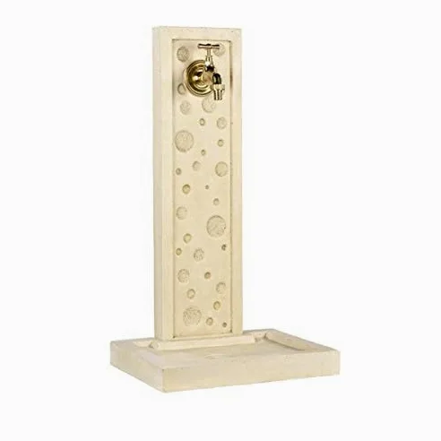 GRANDON Fontaine Murale Bubble, 70 cm de Hauteur, Ton Pierre, Pierre reconstituée