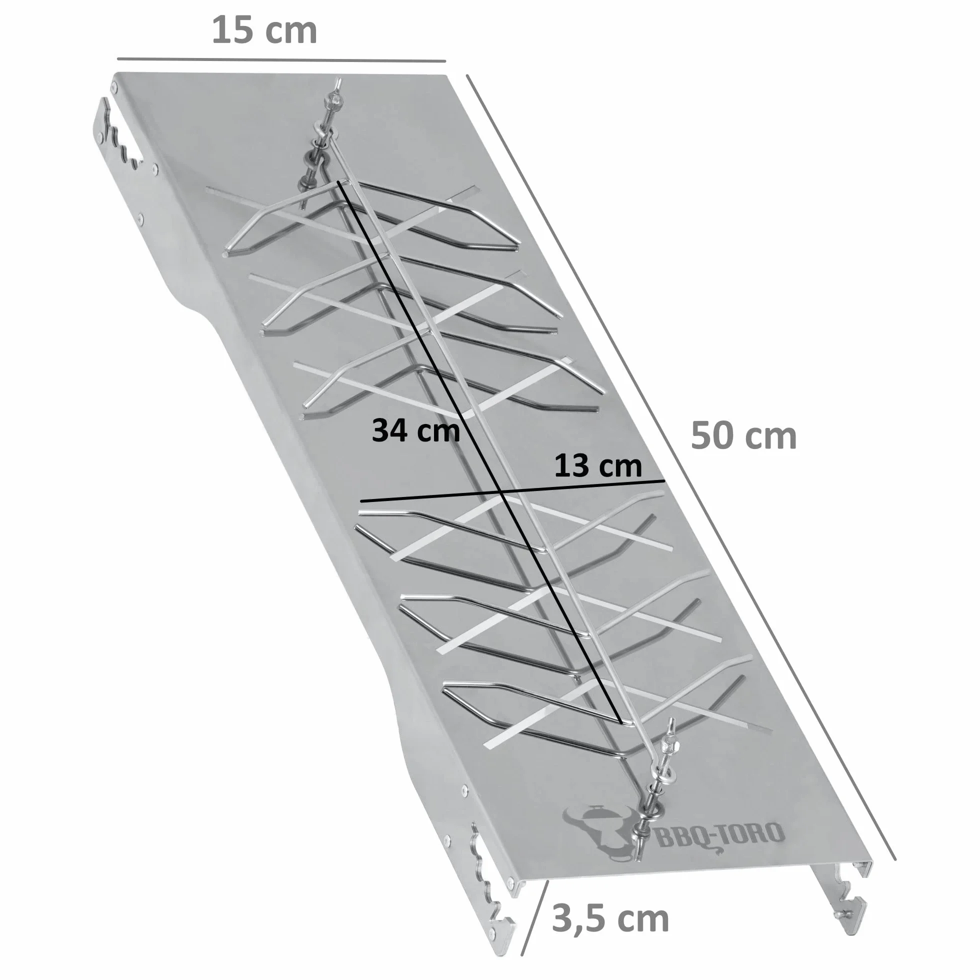 BBQ-TORO Lot de 2 Planches à Saumon en Acier Inoxydable pour Fumage et Grillades