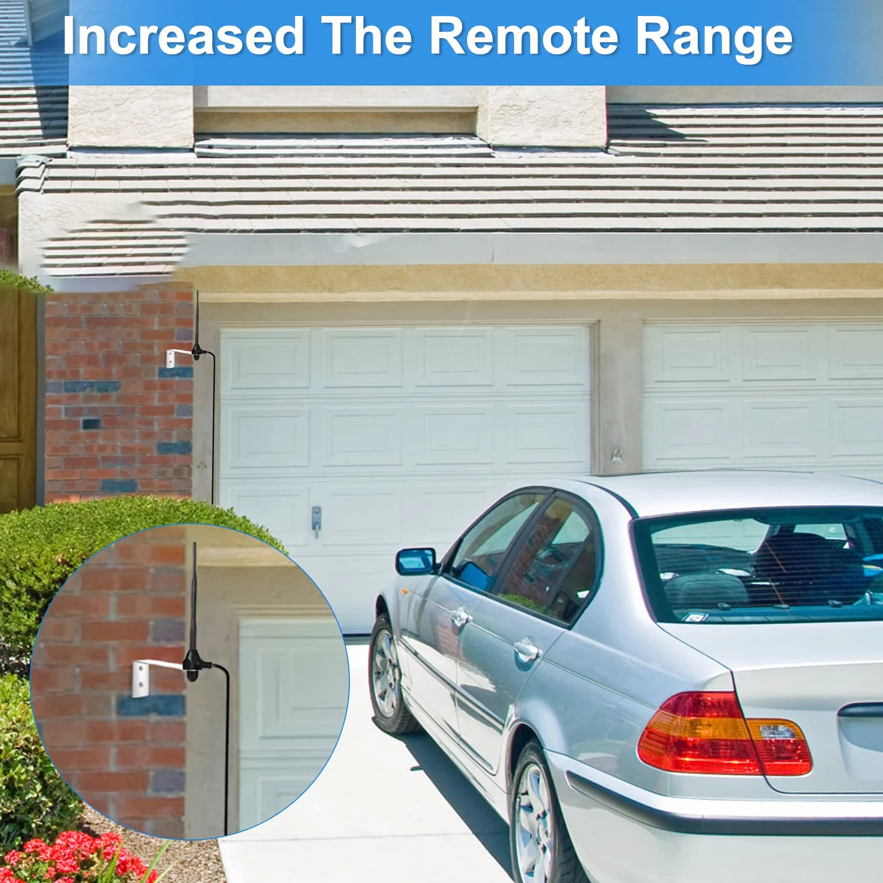 GTO Ouvre-Porte Smart Gate 433,92 MHz Récepteur Longue Distance Antenne 3 m Faible Perte Compatible Tout Été