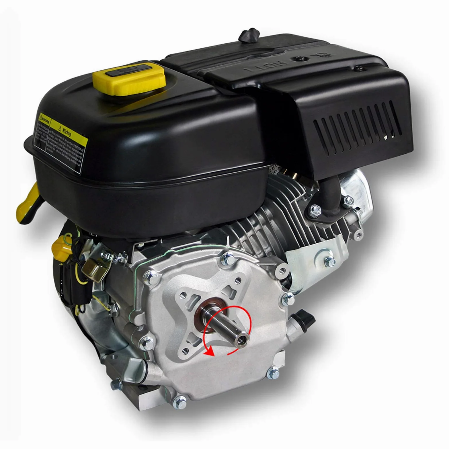Wiltec LIFAN 168 F-2B Moteur essence – 380 x 360 x 260 mm – 4,8 kW (6,5 CV) – 196 ccm – 4 temps, Ø arbre 20 mm – capacité 3,6 L – OHV – Refroidi par air – Monocylindre Lanceur manuel – Kart Jardin