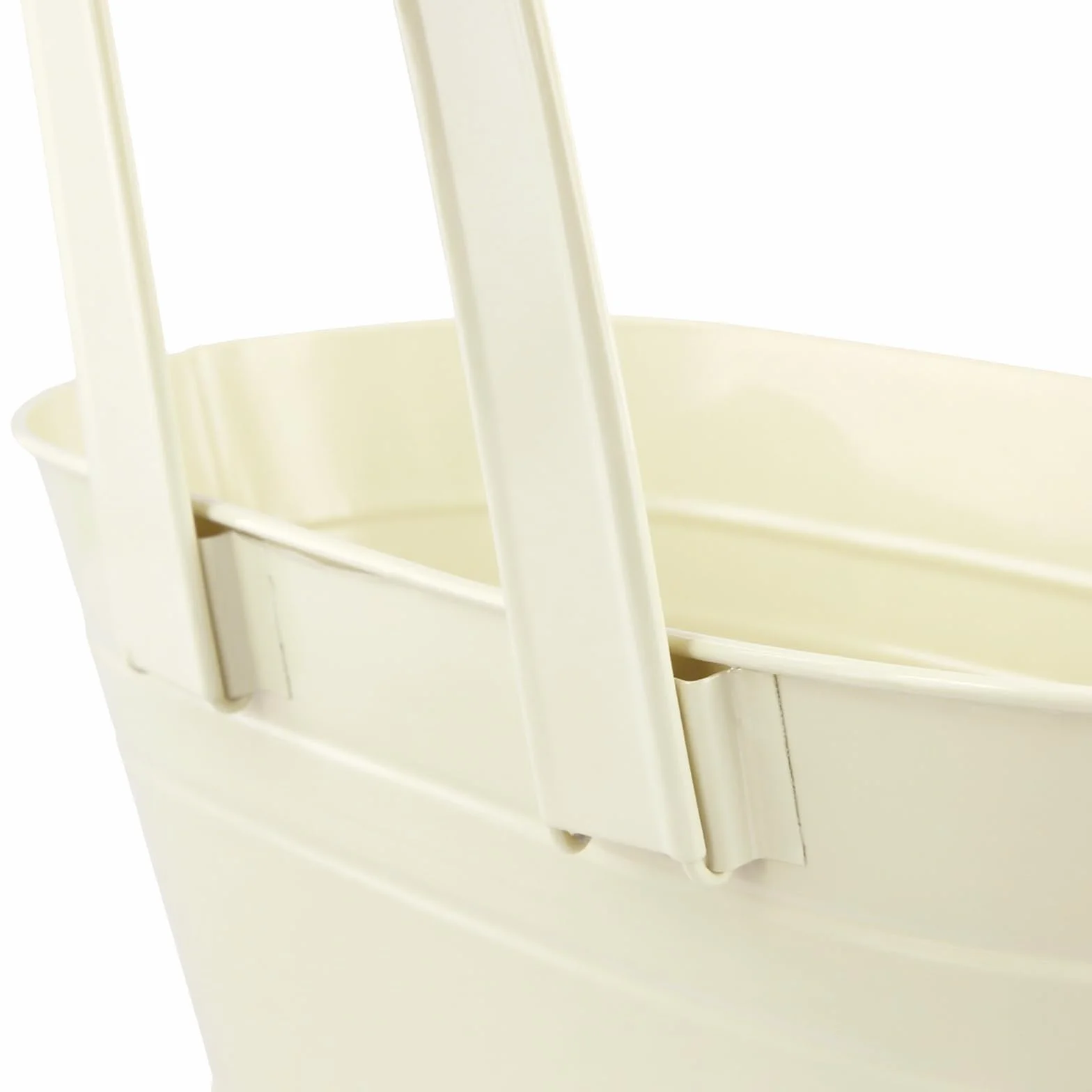 Lot de 5 Pots de Fleurs Suspendus en Métal Beige pour Balcon - Jardinière Suspendue avec 2 Trous de Drainage - 27x14,5x12 cm - Intérieur et Extérieur