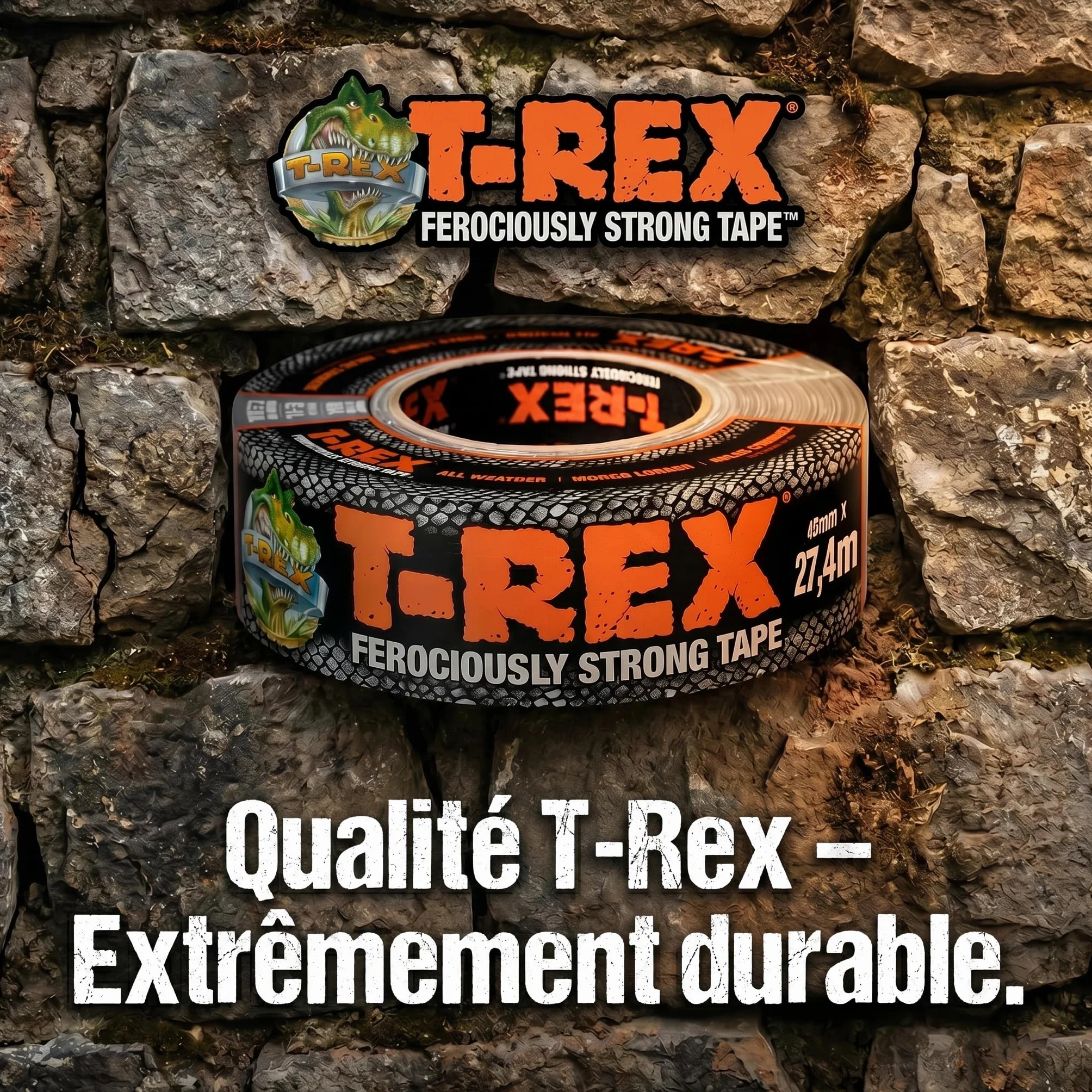 Ruban blindé extra fort T-REX 821-00 imperméable 48mm x 27,4mm