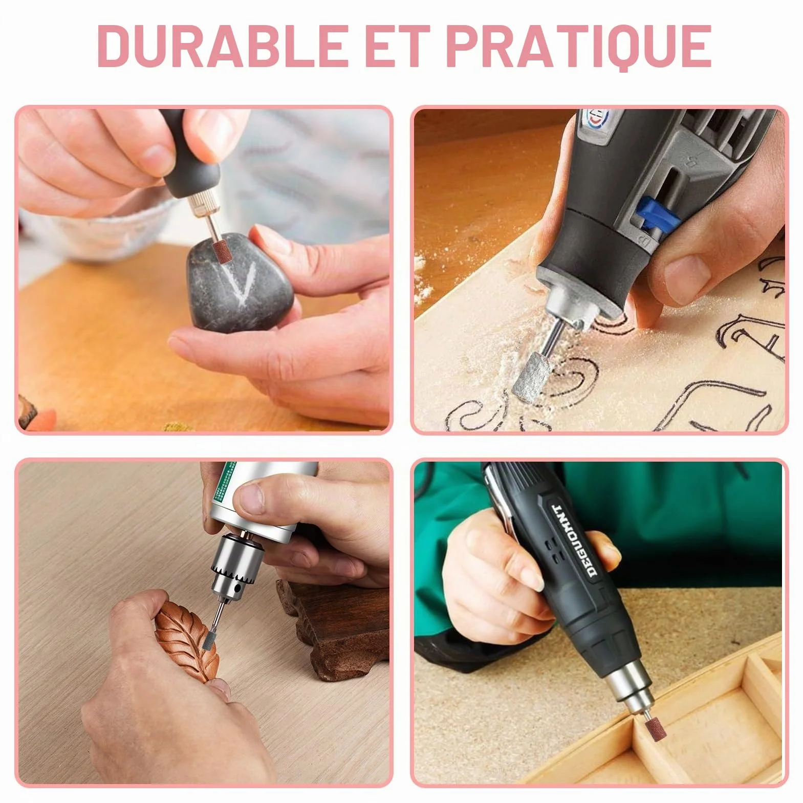 Kit Tambours de Ponçage 248 Pièces, Bandes Abrasives 80/120/180 Grains, Accessoires pour Bois Métal, Compatible Outils Rotatifs Perceuses