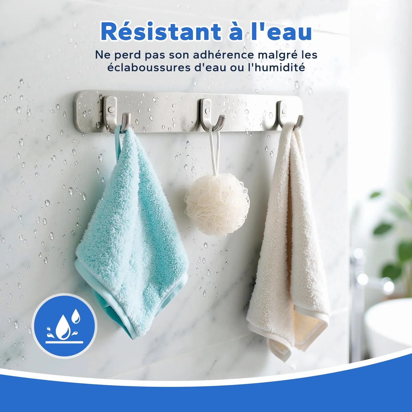 HOMMAND Adhésif Double Face Extra Fort Mousse, 40 Pièces Tampon Adhésif Imperméables Blanc