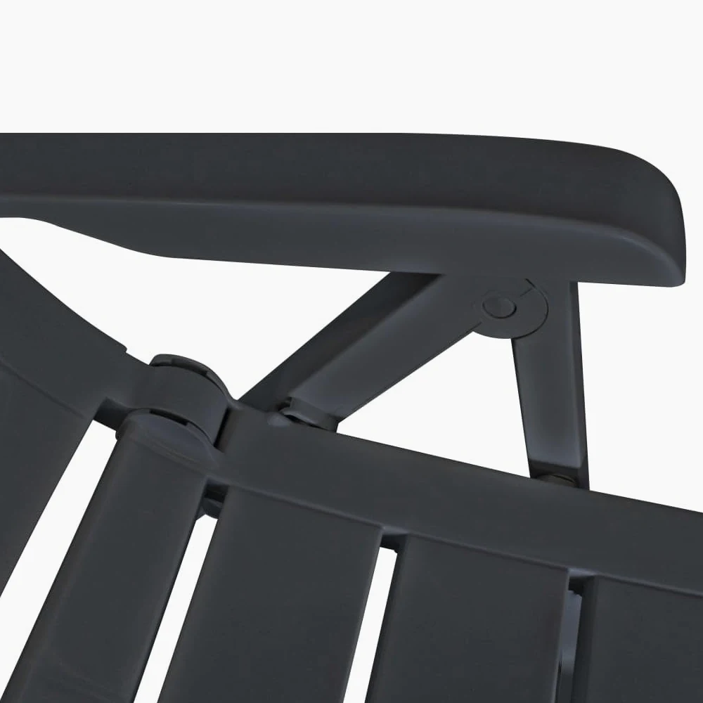 vidaXL 2X Chaises Inclinables de Jardin Chaises de Patio Sièges de Terrasse Chaises de Terrasse Meuble de Jardin Extérieur Plastique Anthracite