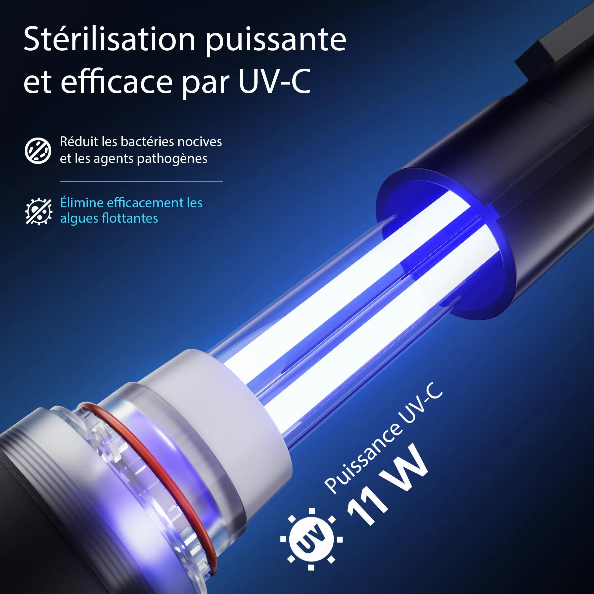 Wiltec CPF-280 Filtre de bassin à pression avec stérilisation UV - 380 x 380 x 420 mm - 11 W/étang 8000 l max. / réservoir 20 l - Filtration eau à grand débit
