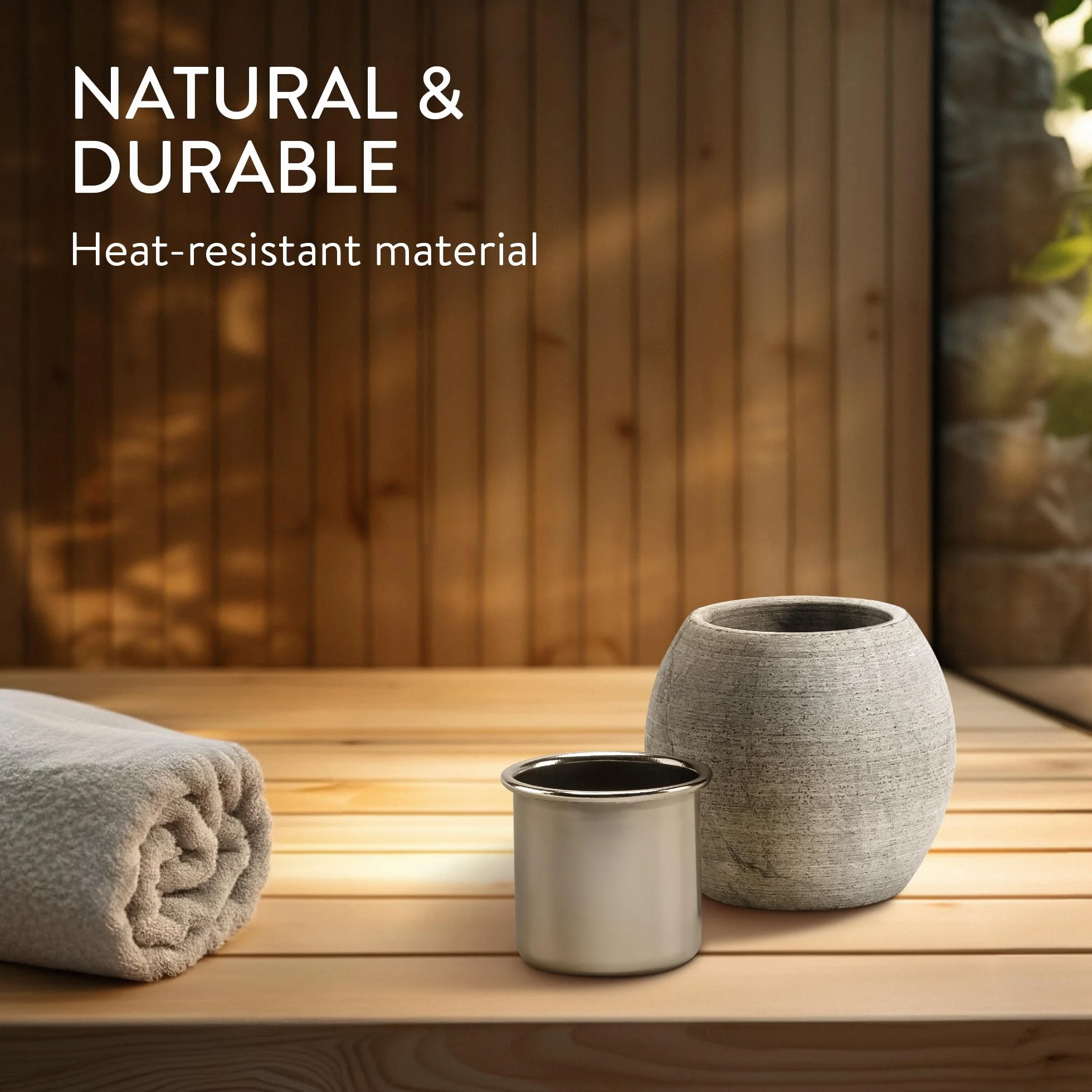 Navaris Bol pierre aromathérapie sauna 5x5 cm coupelle amovible accessoires infusion huile essentielle parfum spa