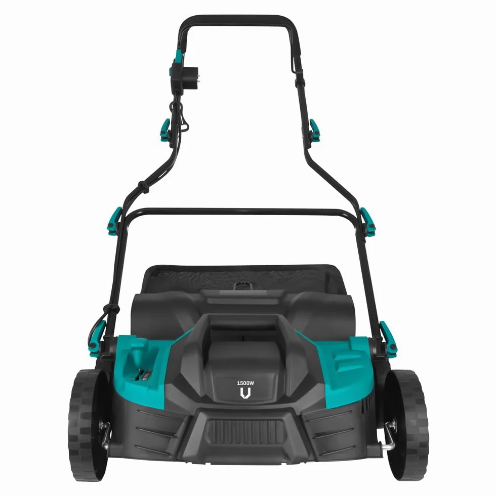 VONROC Scarificateur - Aérateur - 1500W - largeur de coupe 36 cm - 5 réglages : 4 réglages de profondeur de coupe (12/9/6/3 mm) + 1 mode transport (+10mm) - bac de ramassage 45L inclus