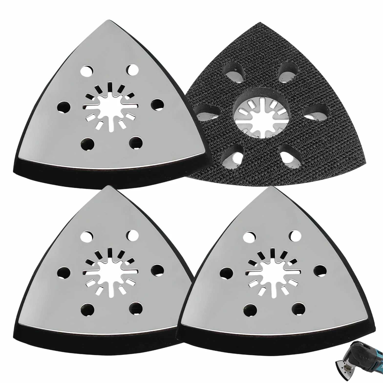 Ponceuse Triangulaire de Remplacement 90 mm, Plateau Triangle, Accessoires Multifonction 4 Pièces