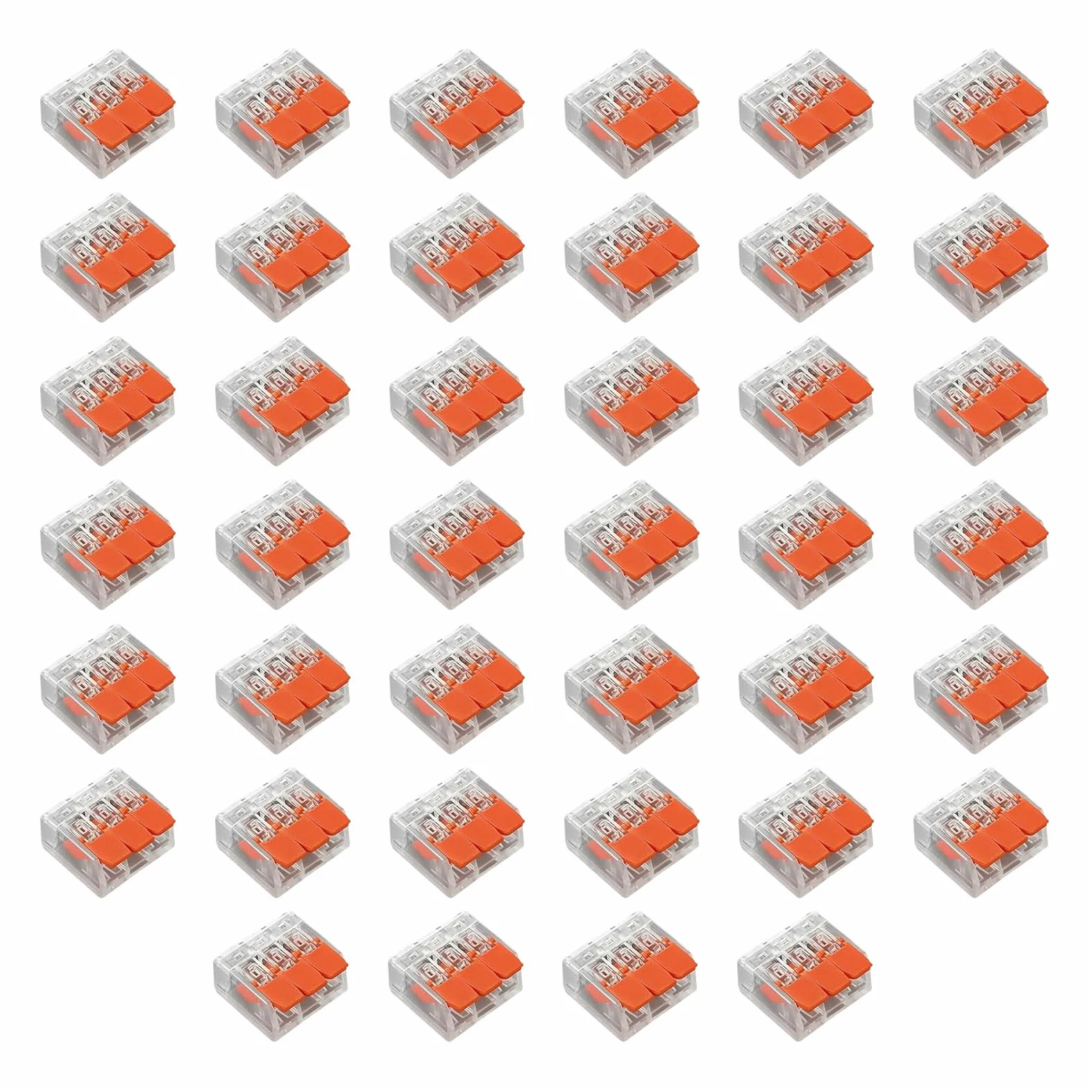 Bornes de Connexion 4.0 mm² Orange Quick Plug-in Terminals Compacts Rapide Cosses Transparent Modèle Compact