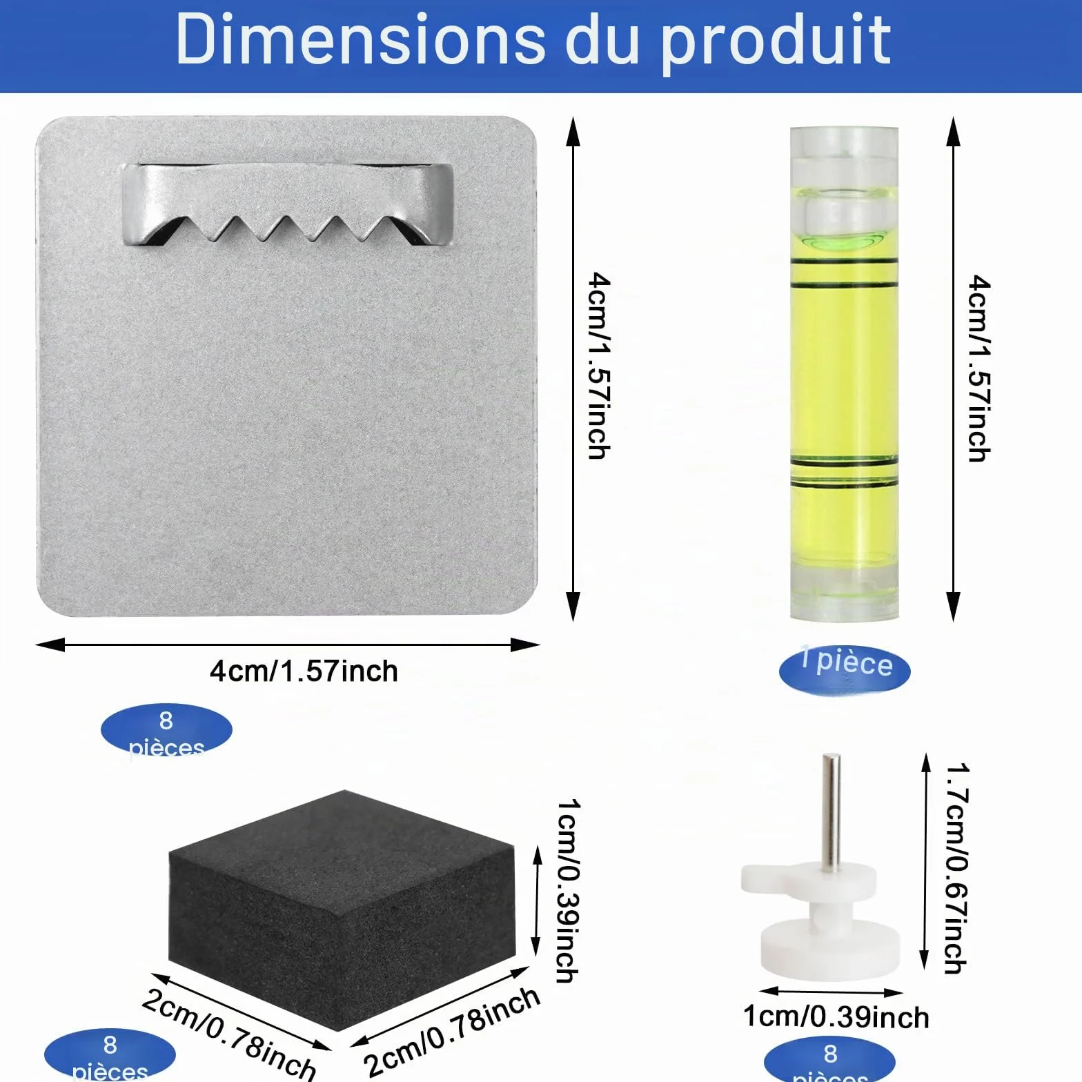 Crochets autocollants en acrylique Dibond pour photos lourdes, suspension aluminium extra puissant jusqu'à 2 kg