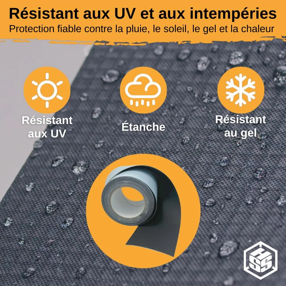 Ruban Butyle EPDM Étanchéité 10cm x 5m – Bande Adhésive Étanche Extérieur pour Réparations sur PVC, Bois, Métal, Béton