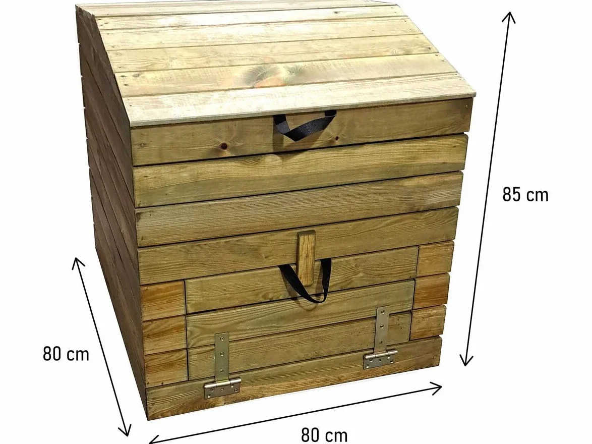 Composteur en Bois 500L Douglas 80 x 80 x 85 cm