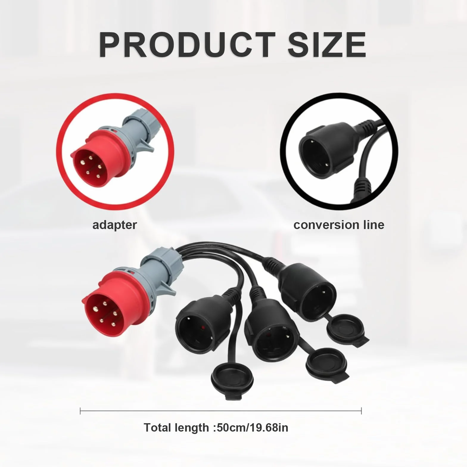 Adaptateur CEE 400 V 16 A vers 3 prises Schuko 230 V - Répartiteur câble industriel 0,5 m 5,26 mm²