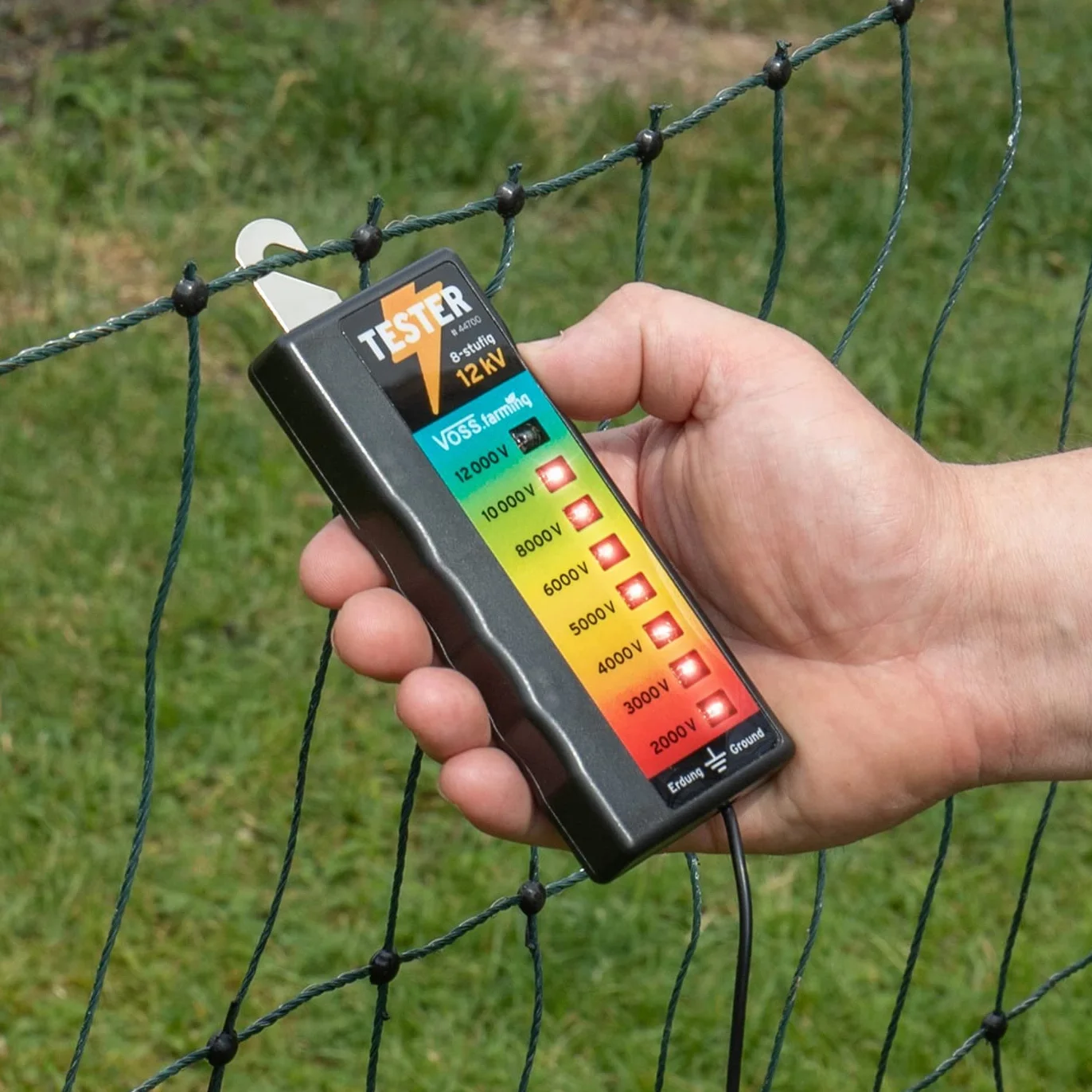 VOSS.farming Testeur de clôture 12KV 8 niveaux 2000-12000V