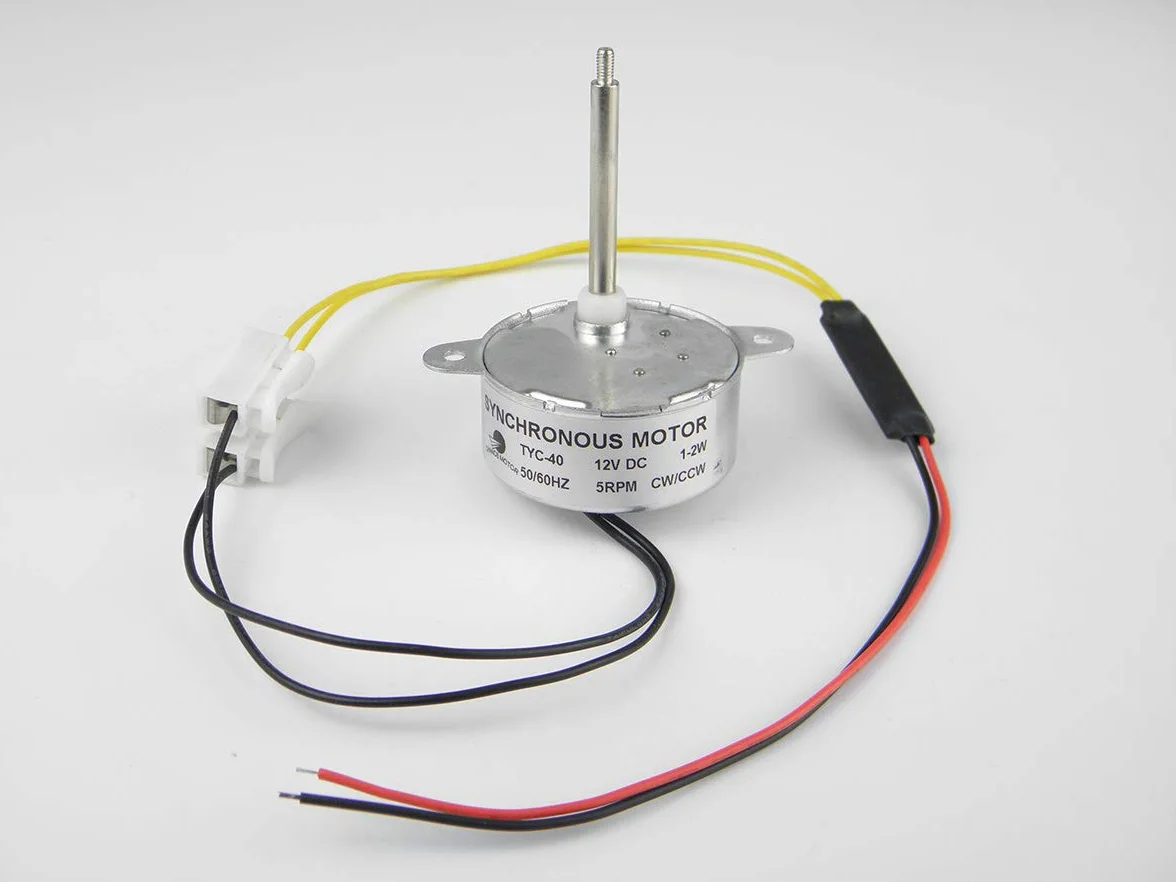 CHANCS moteur synchrone TYC-40 DC 12V 5 tr/min arbre 46mm pour ornement Fiber optique