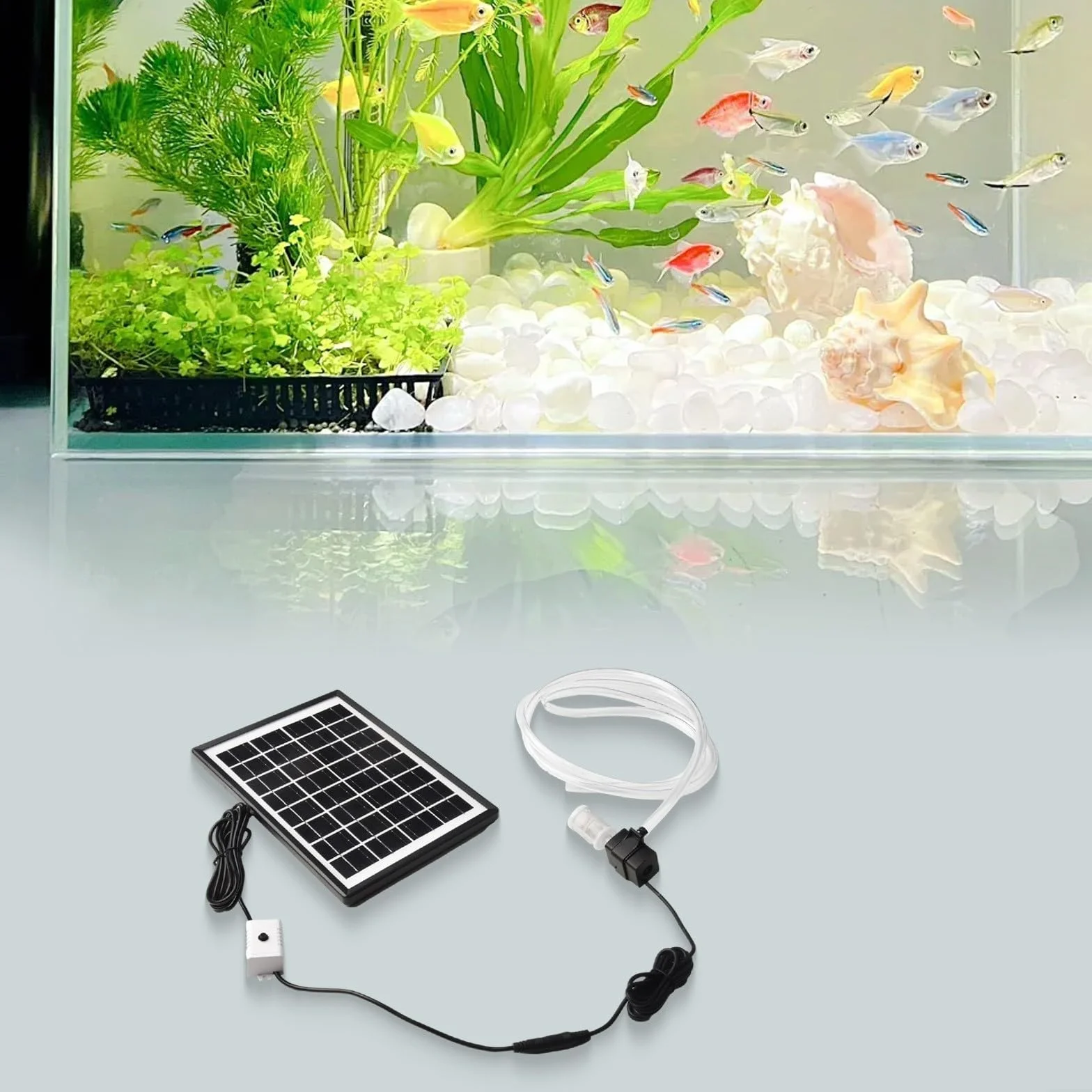 Pompe à eau solaire 6W 9V Panneau solaire 12V Pompe submersible Débit 240 L/h pour aquarium étang fontaine