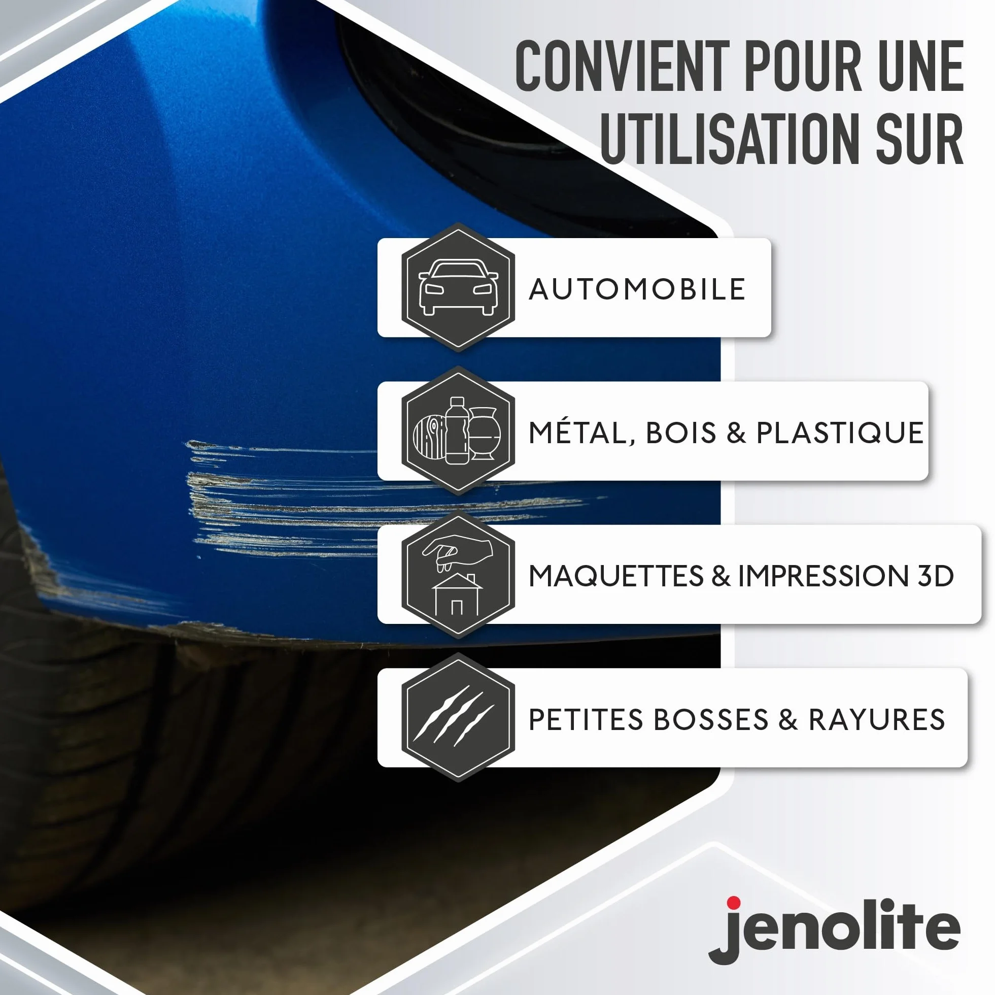 JENOLITE Peinture d'apprêt de remplissage en aérosol Noir 400ml Apprêt flexible