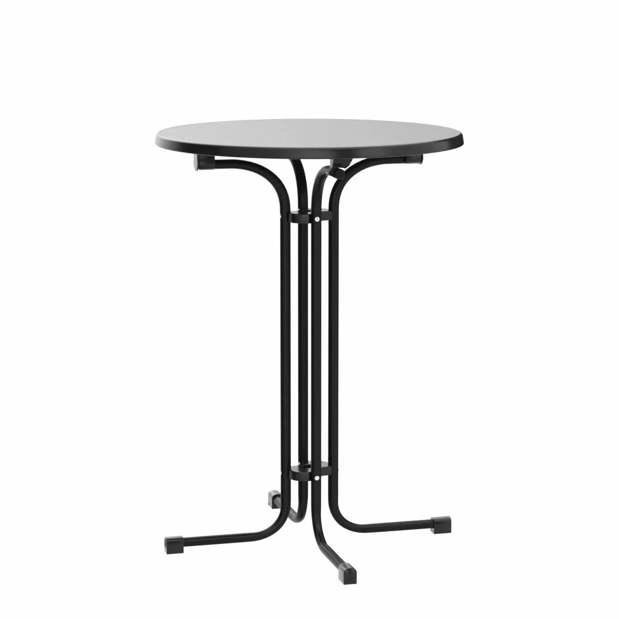 Beautissu Table Haute Pliante Outdoor Ø 80 cm Sylt Bistro Anthracite Ronde Jardin