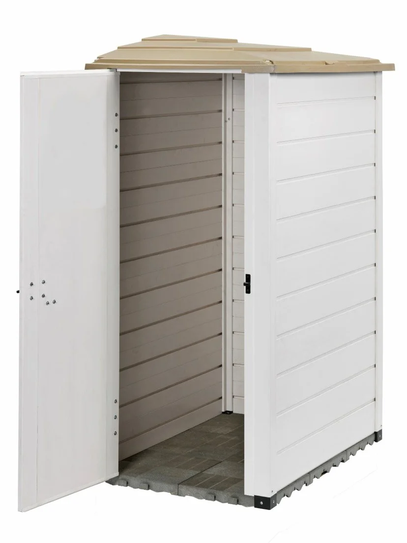 Abri de jardin Blanc Brun 88 x 132 x 195 cm