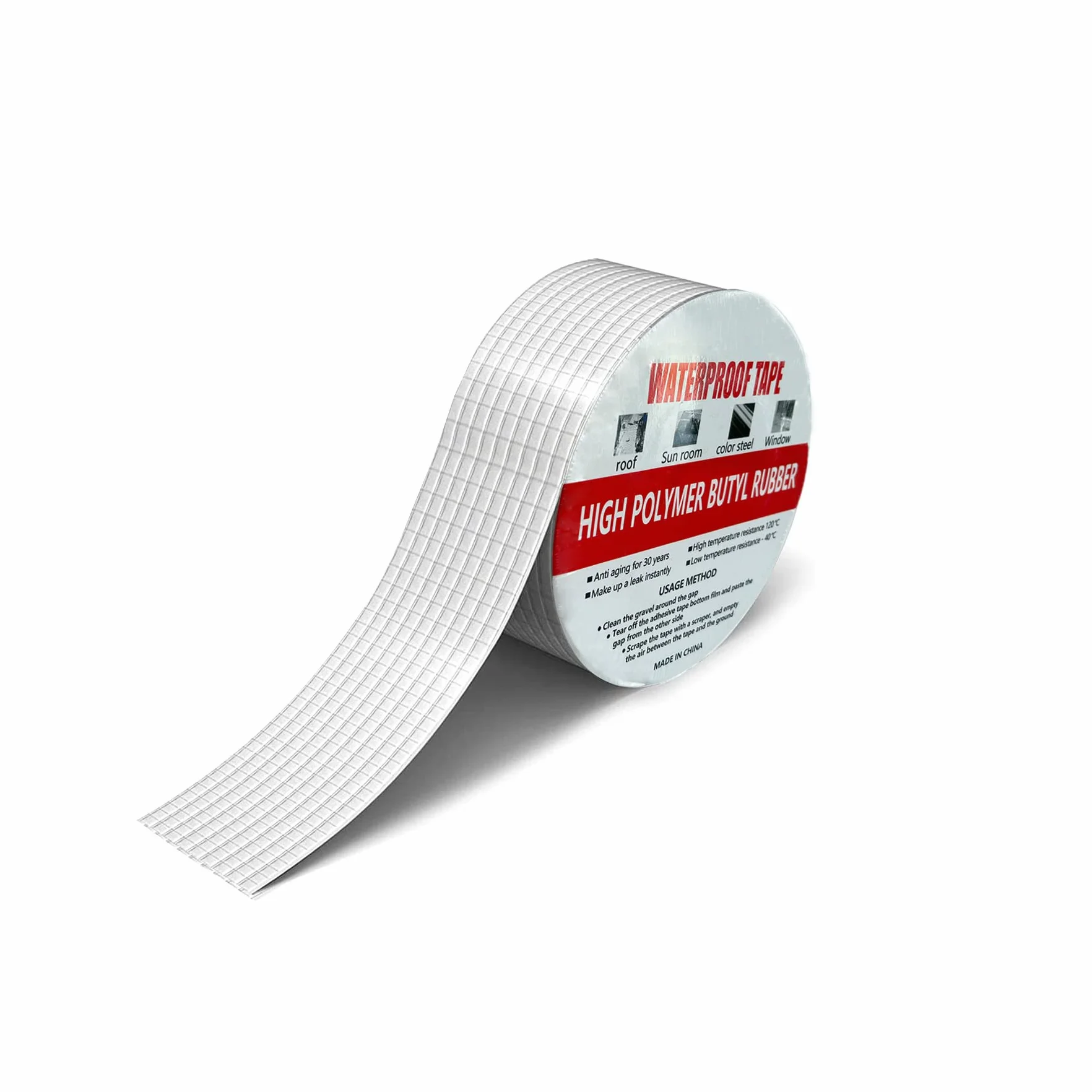 Caoutchouc Butyle Bande d'Étanchéité Aluminium 5m x 5cm Ruban de Réparation Conduit Toit Gouttière