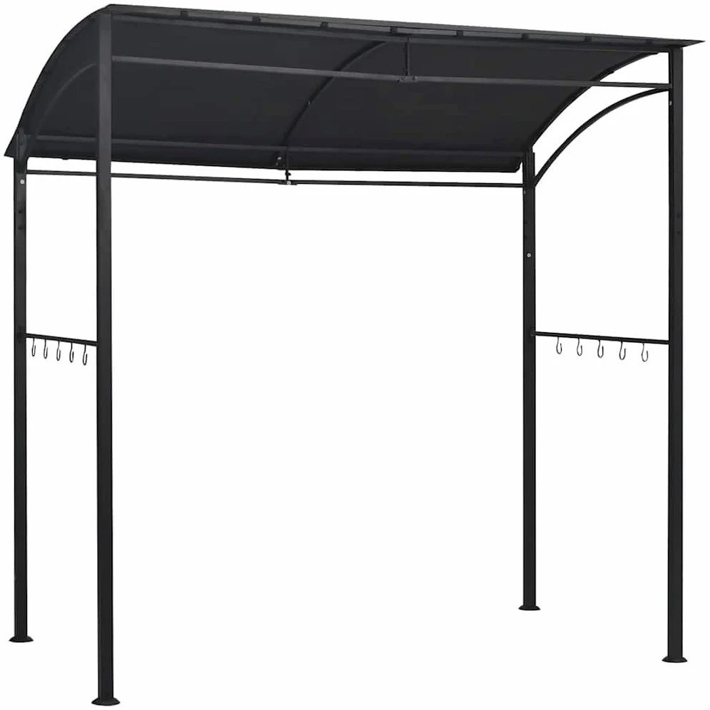 vidaXL Belvédère de Barbecue Chapiteau Tente de Barbecue Tonnelle Auvent Extérieur Résistant aux Intempéries 215x150x220 cm Anthracite Acier