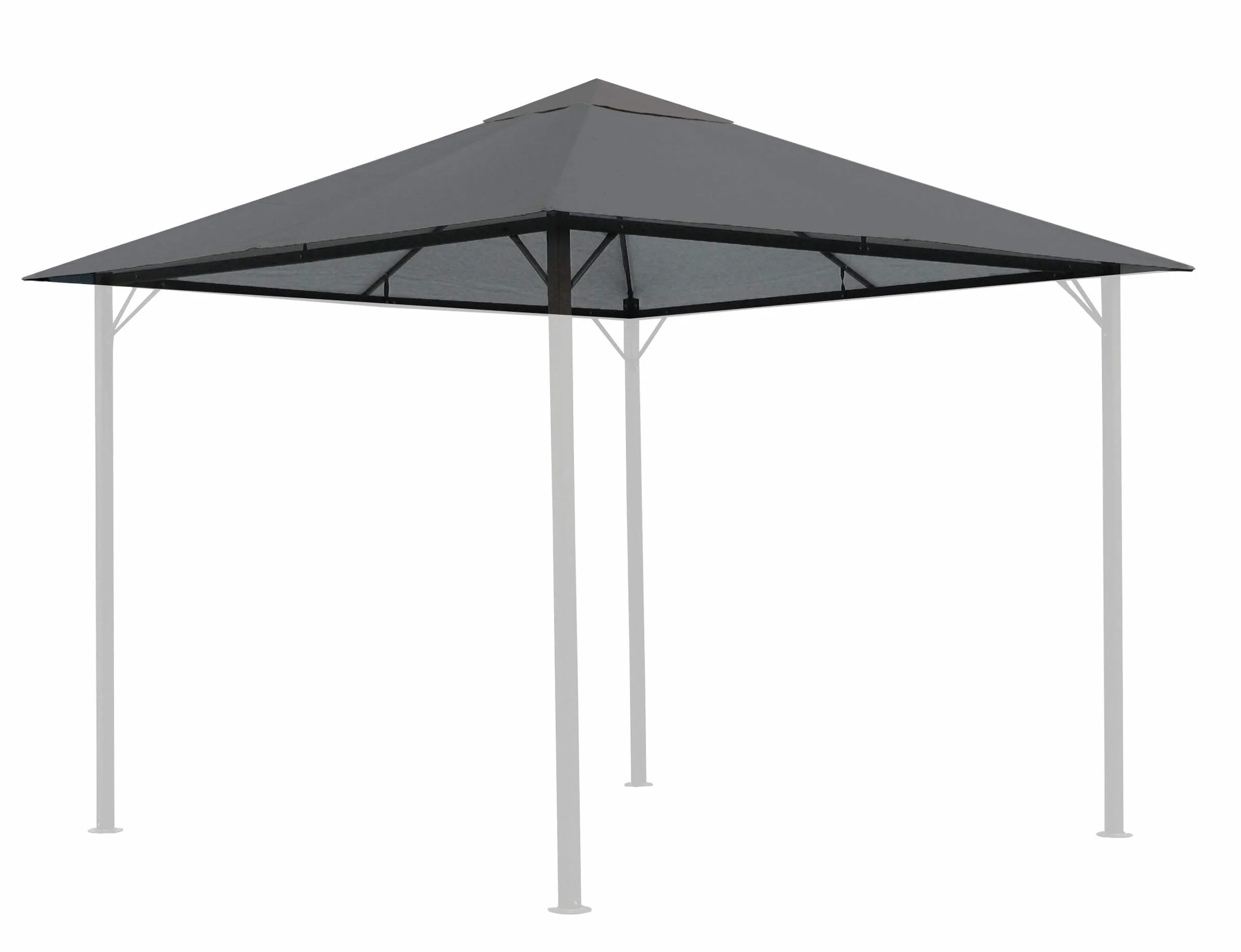 QUICK STAR Toit de Rechange pour Tonnelle de Jardin Gris 3 x 3 m