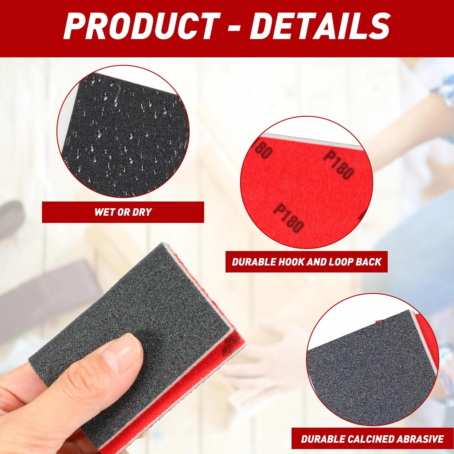 Papier Abrasif Sec et Humide Flexibles 24 Pièces Éponges à Poncer Grains 80-3000