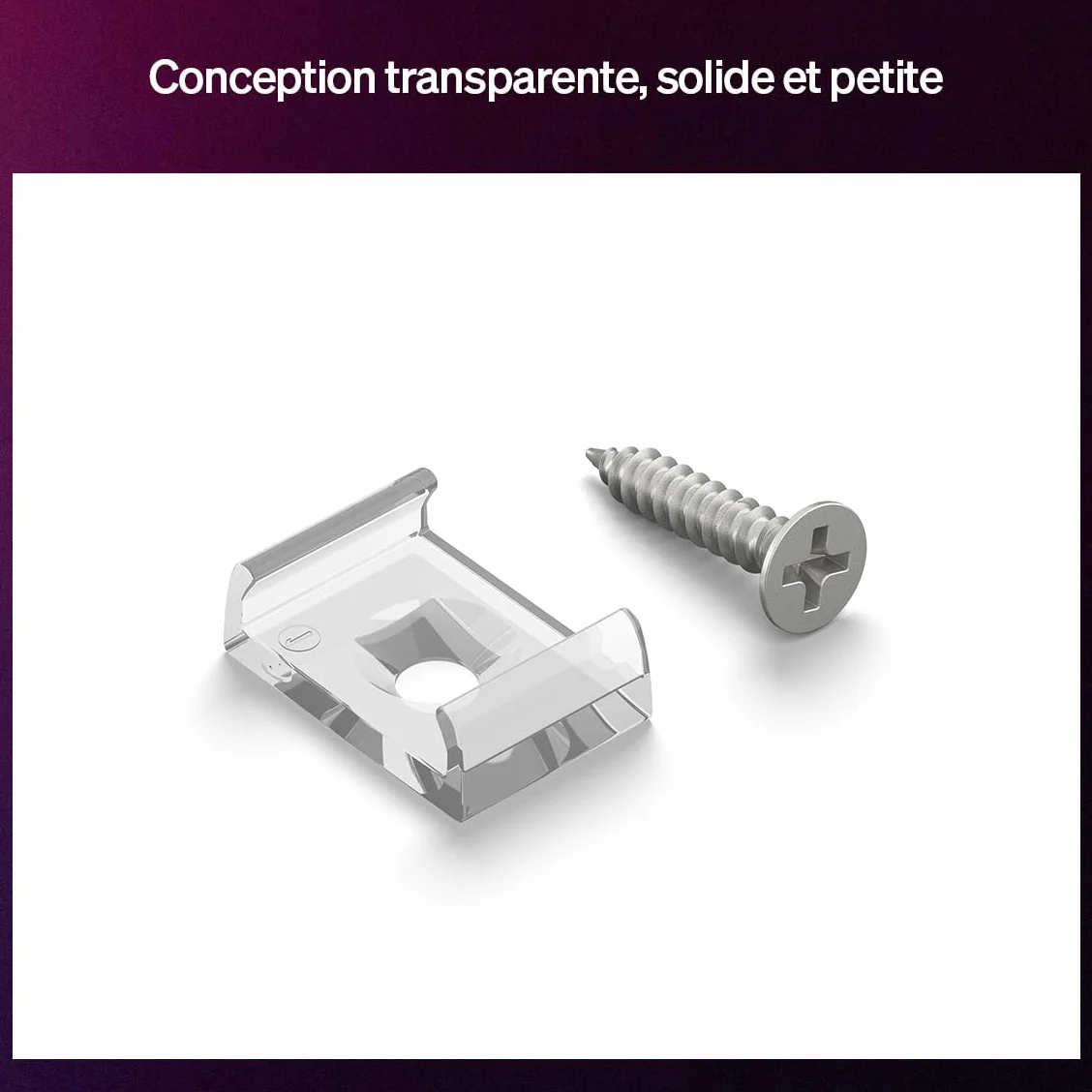 Hue Flux Supports de Montage pour Ruban LED, Accessoires Éclairage Intérieur Flexible, Clips Transparents, Pack de 10
