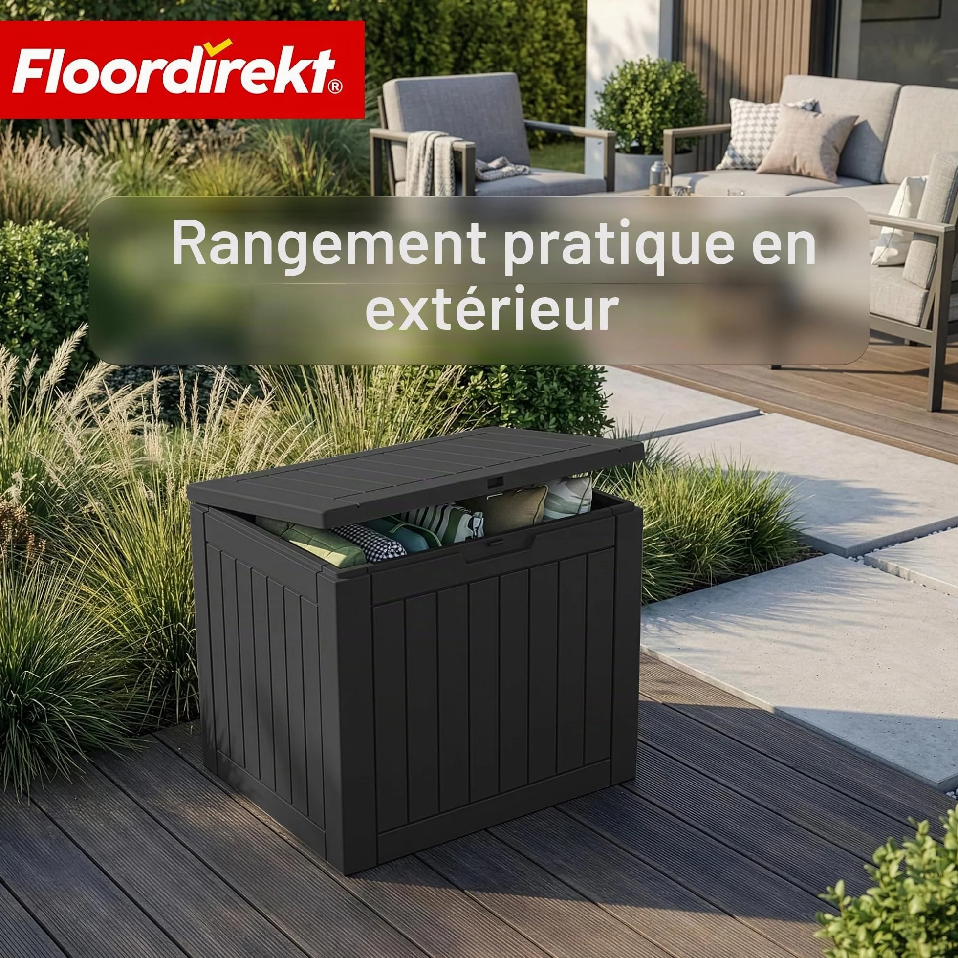 Boîte de rangement résistante aux intempéries 118 l Anthracite 56 x 43 x 53 cm pour terrasse et balcon
