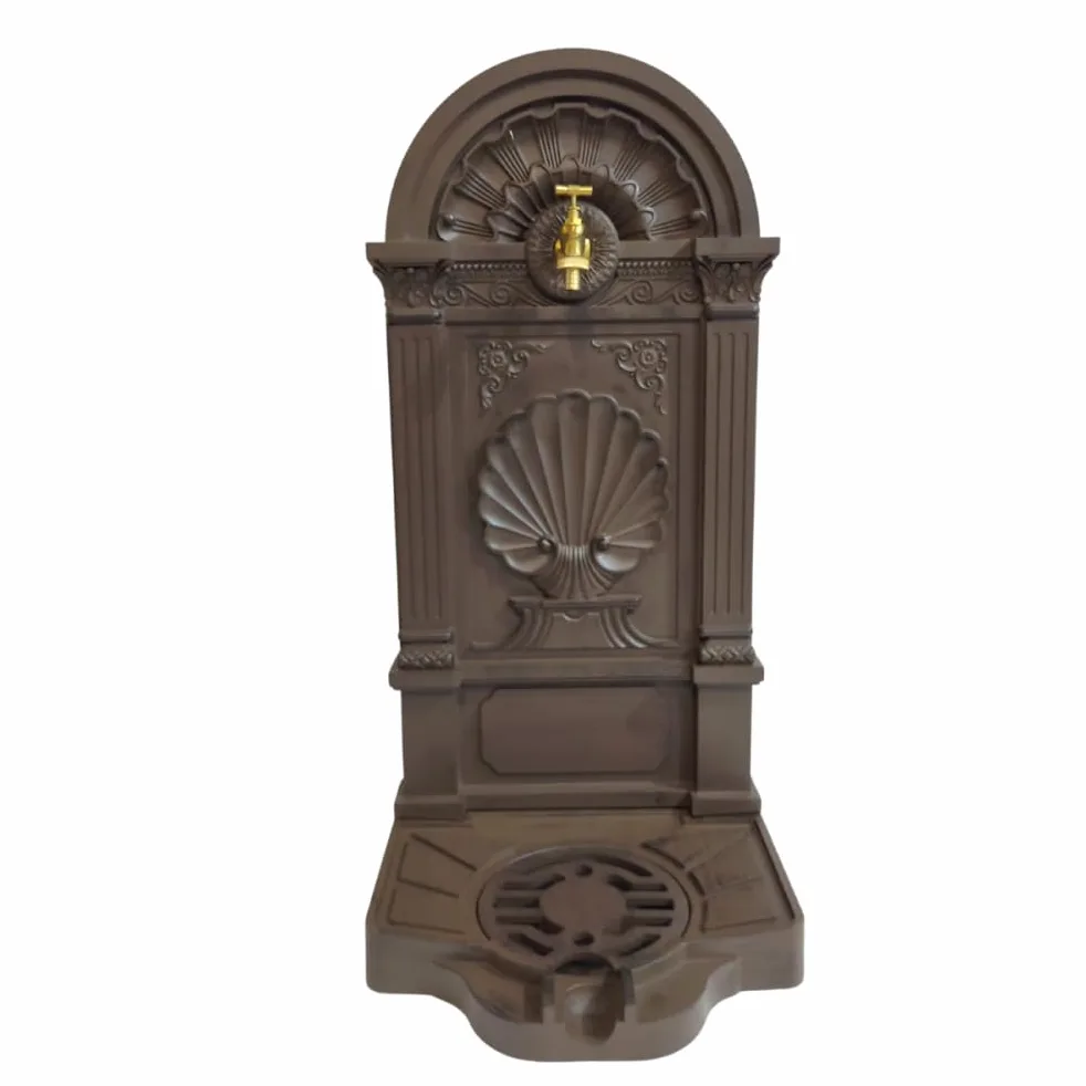 Fontaine de Jardin extérieur en Fonte Aluminium Marron 42 x 32 x 84cm