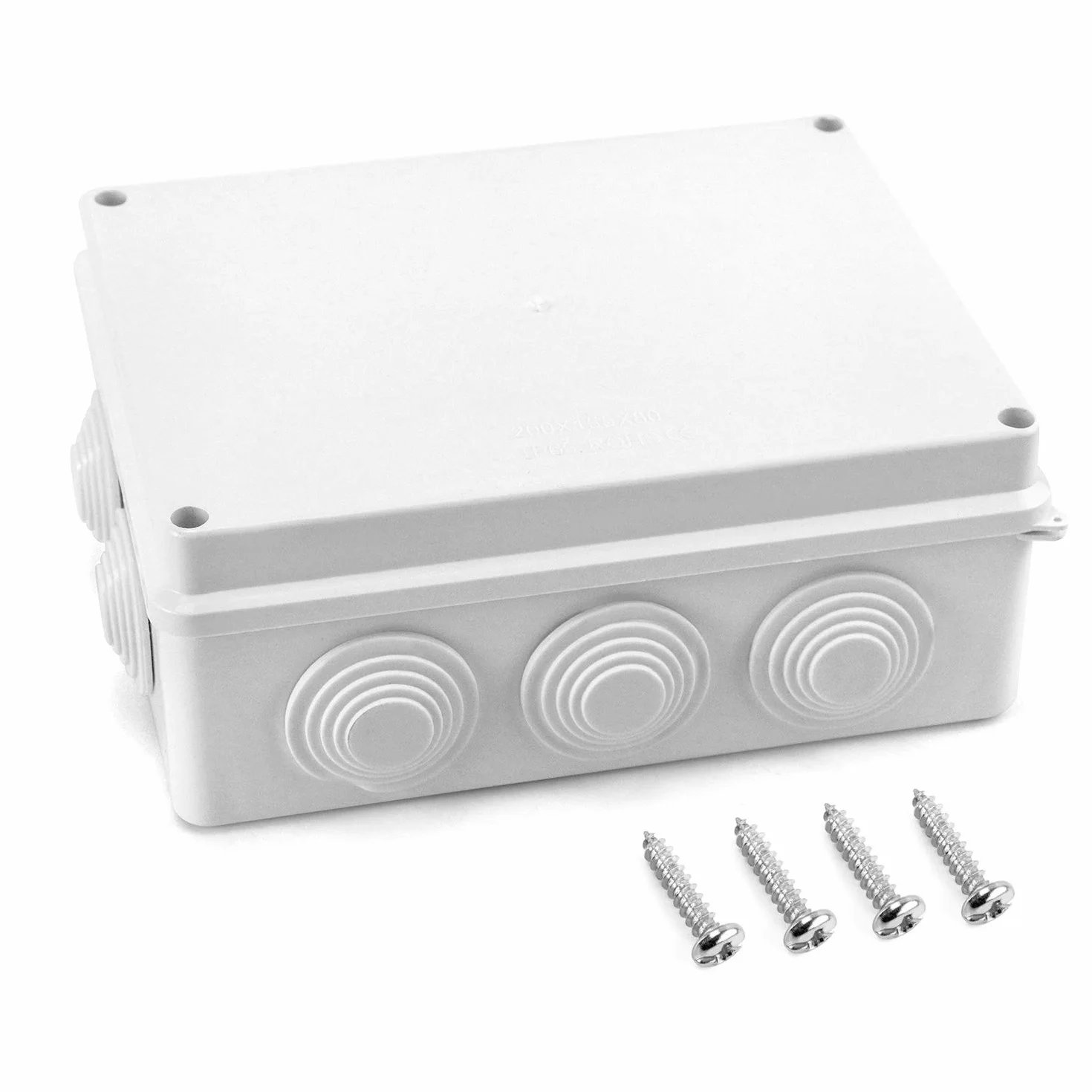 QWORK Boite de derivation IP65 plastique ABS etanche exterieur Blanc 200 x 155 x 80 mm