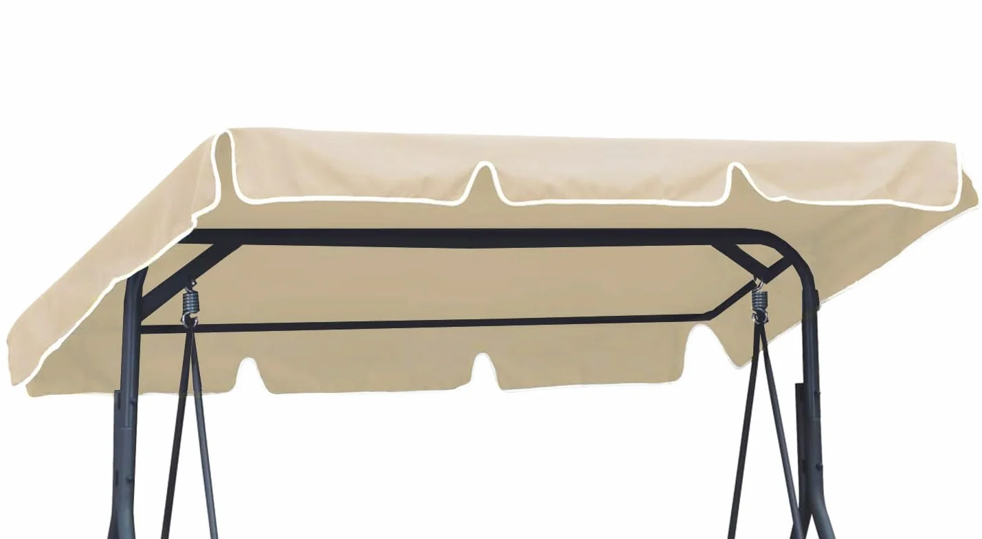 Baldaquin de rechange beige pour toit de balancelle de jardin, taille personnalisable
