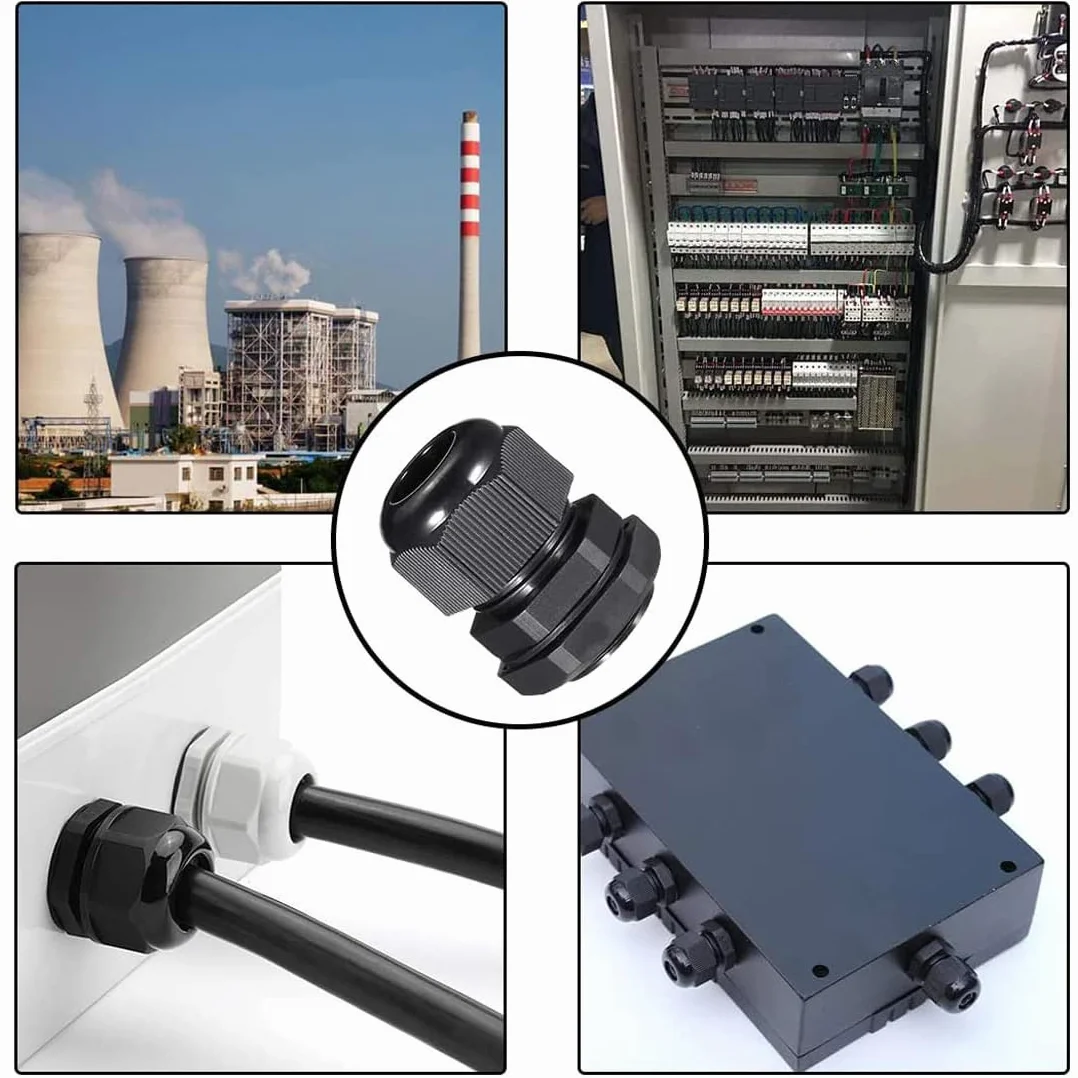 MACHSWON Lot de 4 presse-étoupes M12 - Connecteur de fil fileté durable pour câble 3-6,5 mm - Noir