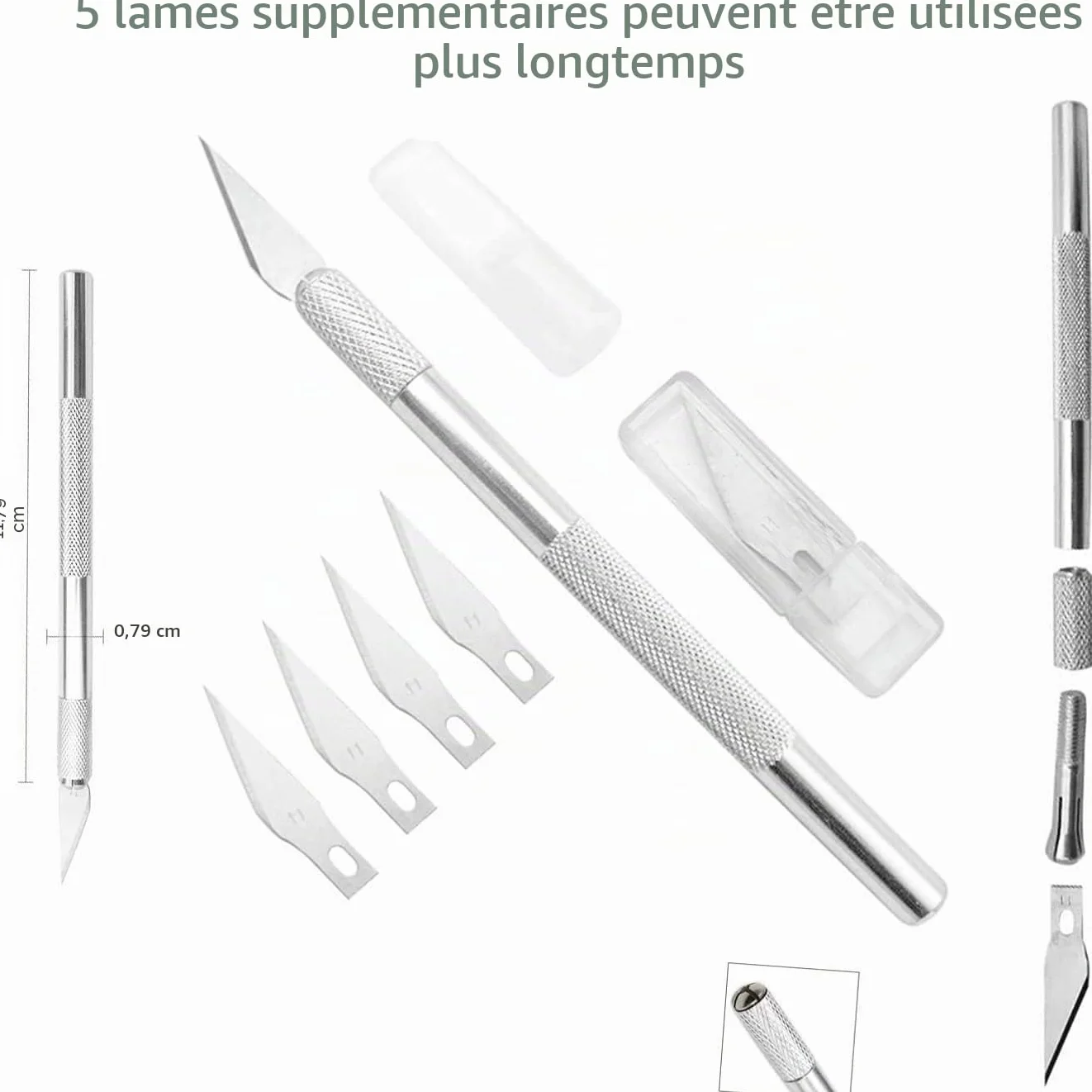 Art3d Kit Covering Outils de Film Papier Peint Fenêtre Voiture Carrelage Vinyle Raclette Pose Adhésif Squeegee Silicone Couteau Universel Lames 1.5m Mètre Ruban