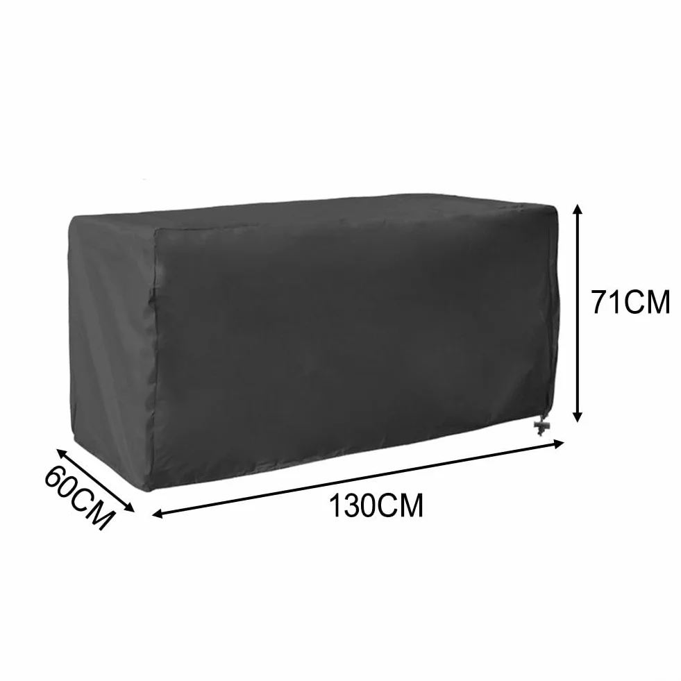 Housse de boîte de rangement de jardin fabriquée à partir de tissu Oxford 210D, imperméable et résistant aux déchirures avec corde et boucle réglables, protection UV et intempéries pour boîtes de