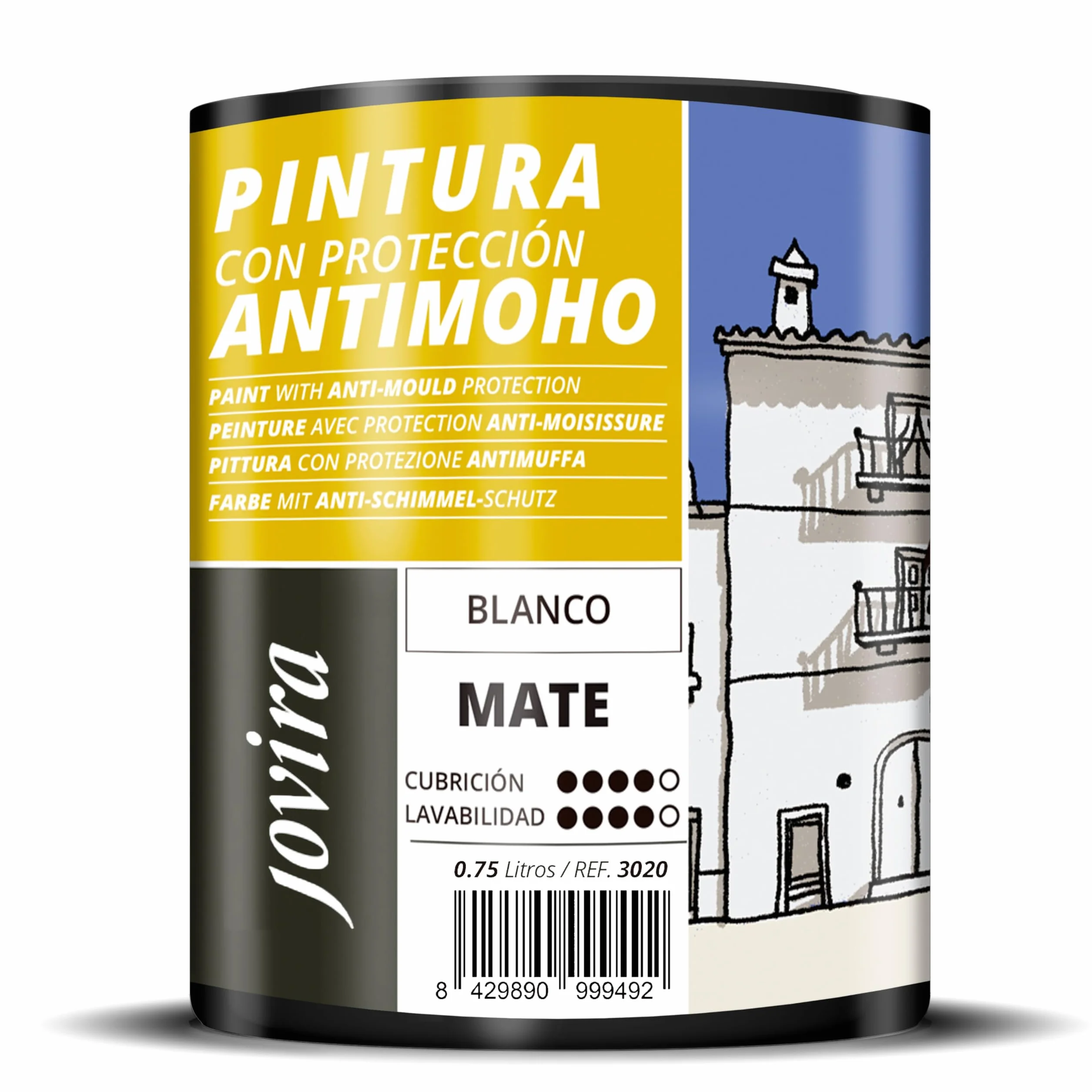 JOVIRA PINTURAS Peinture Anti-Moisissures Mat Blanc 750ml