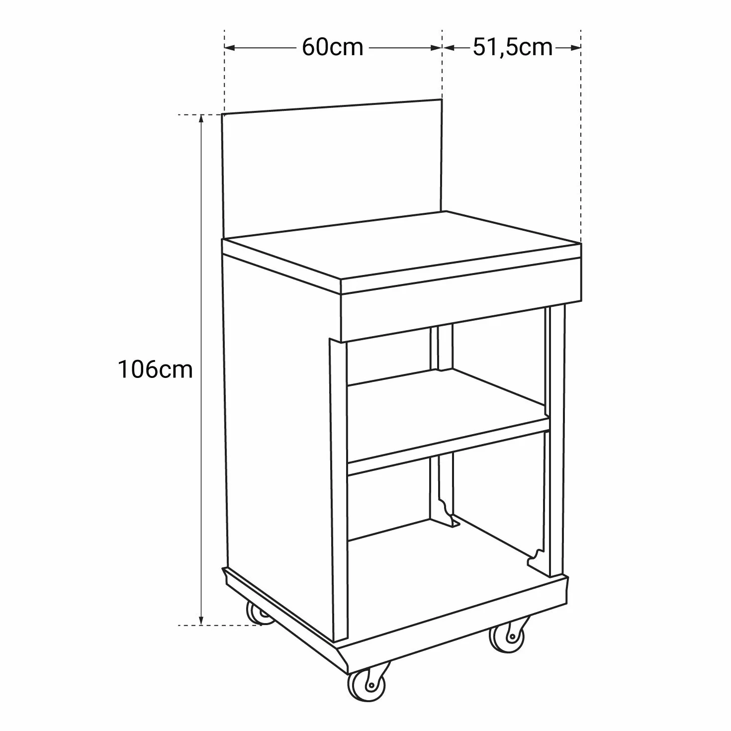 Desserte FIDGI Chariot Barbecue Gaz Compatible FIDGI 3 4 Meuble Roulettes Rangement Noir