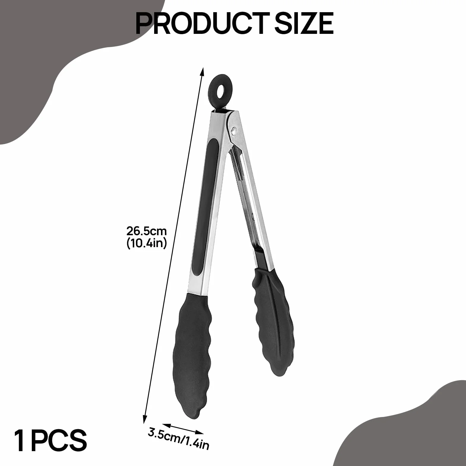 Menibeuty 26cm Pince Cuisine, 1pcs Pince Barbecue Résistante Silicone Résistant À La Chaleur Pince Barbecue Pince Cuisine Silicone,Pince De Cuisine Idéal Pour Cuisiner, Salade, Grillades Et Barbecue
