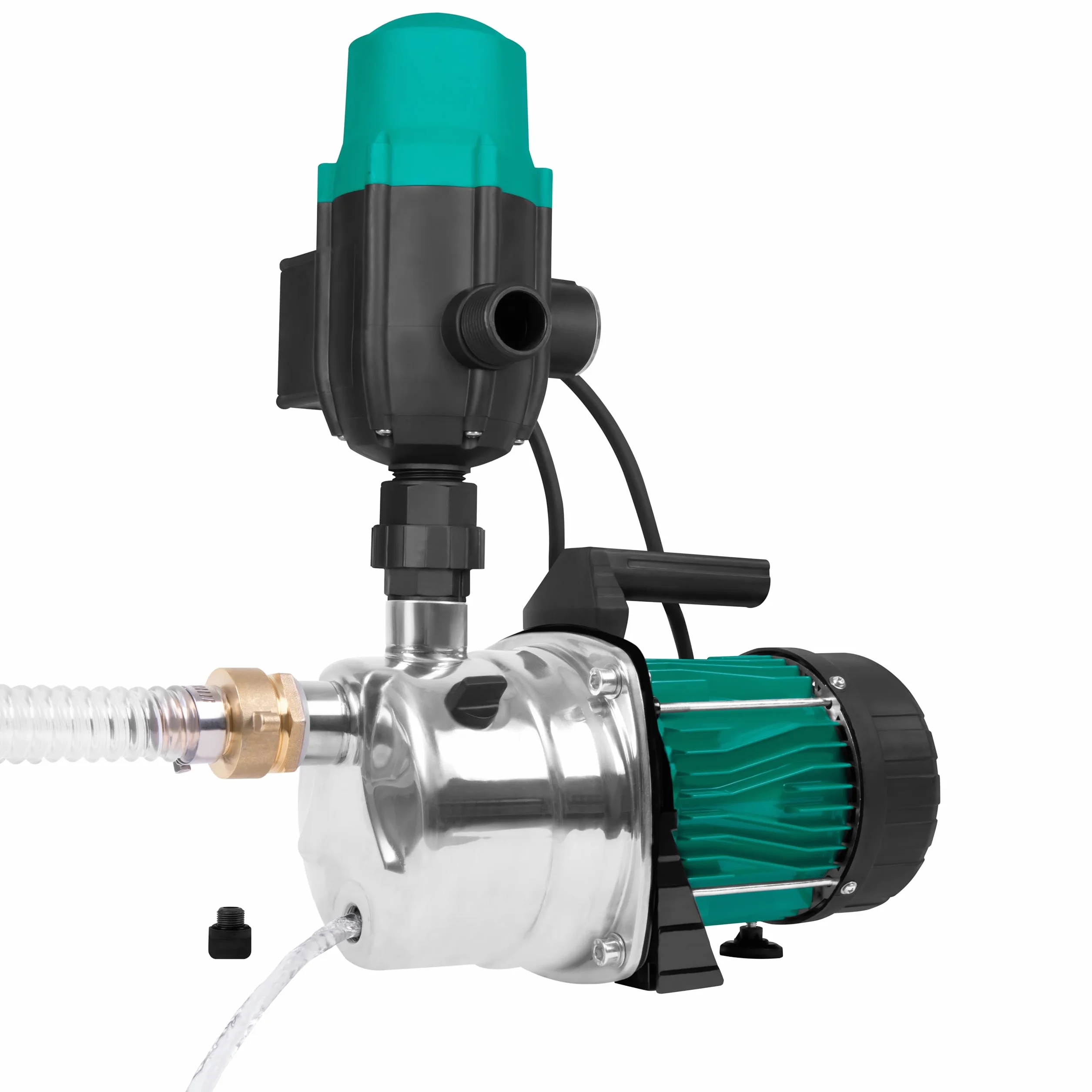 Vonroc Pompe à Eau Hydrophore 1000W 3500l/h 4,4bar Acier Inoxydable Réservoir 19L